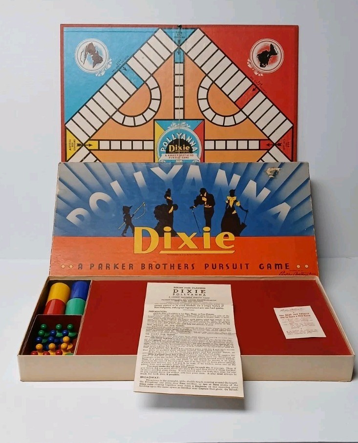 Vintage 1950s Pollyanna Dixie Board Game Parker Brothers Complete In Box