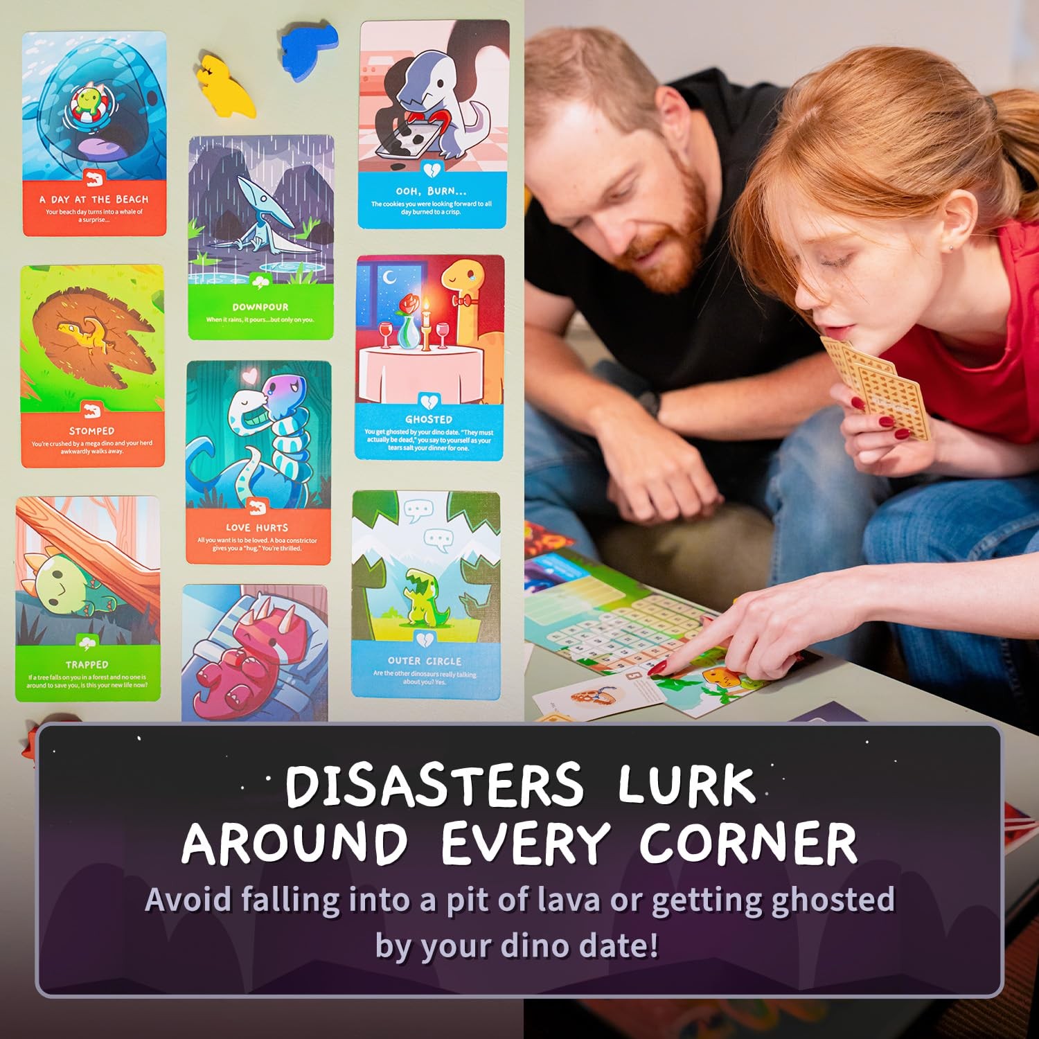 Unstable Games Happy Little Dinosaurs Board Game – Funny One Size, Multicolor