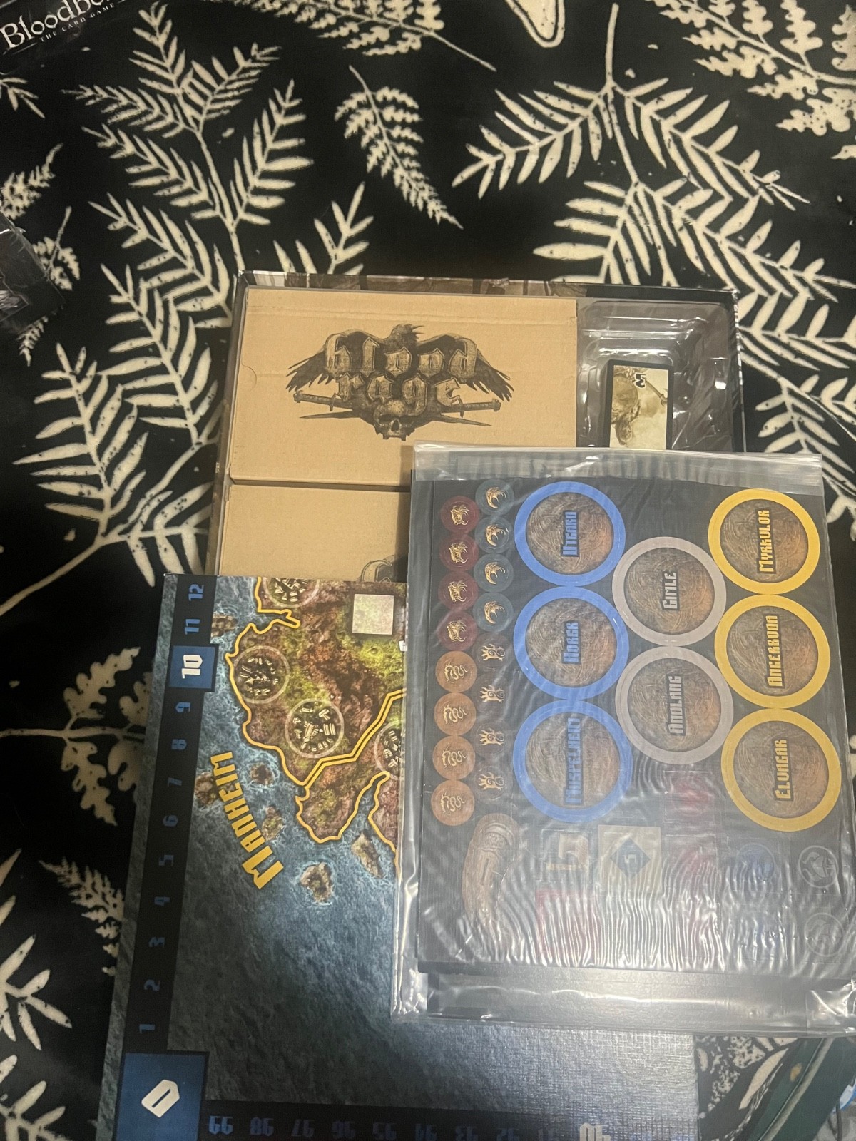 Blood Rage Core Board Game open box unopened contents