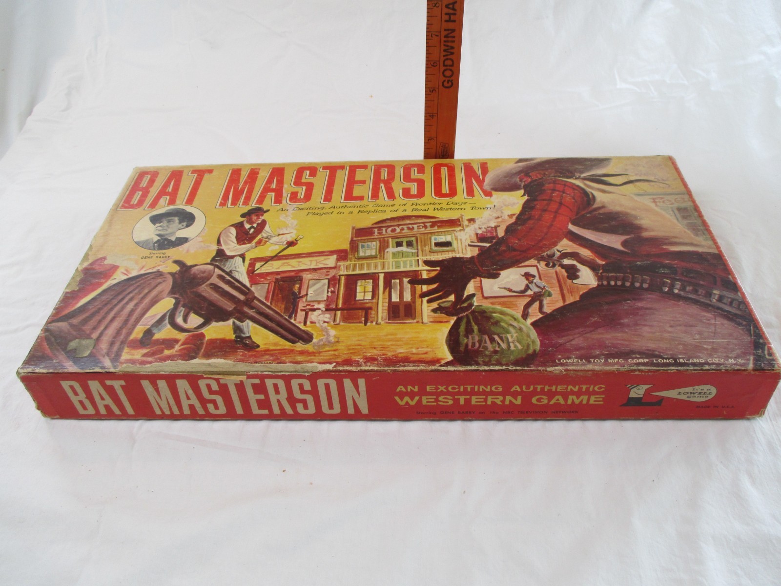 Vtg. BAT MASTERSON WESTERN BOARD GAME BY LOWELL 1958. May be Incomplete.