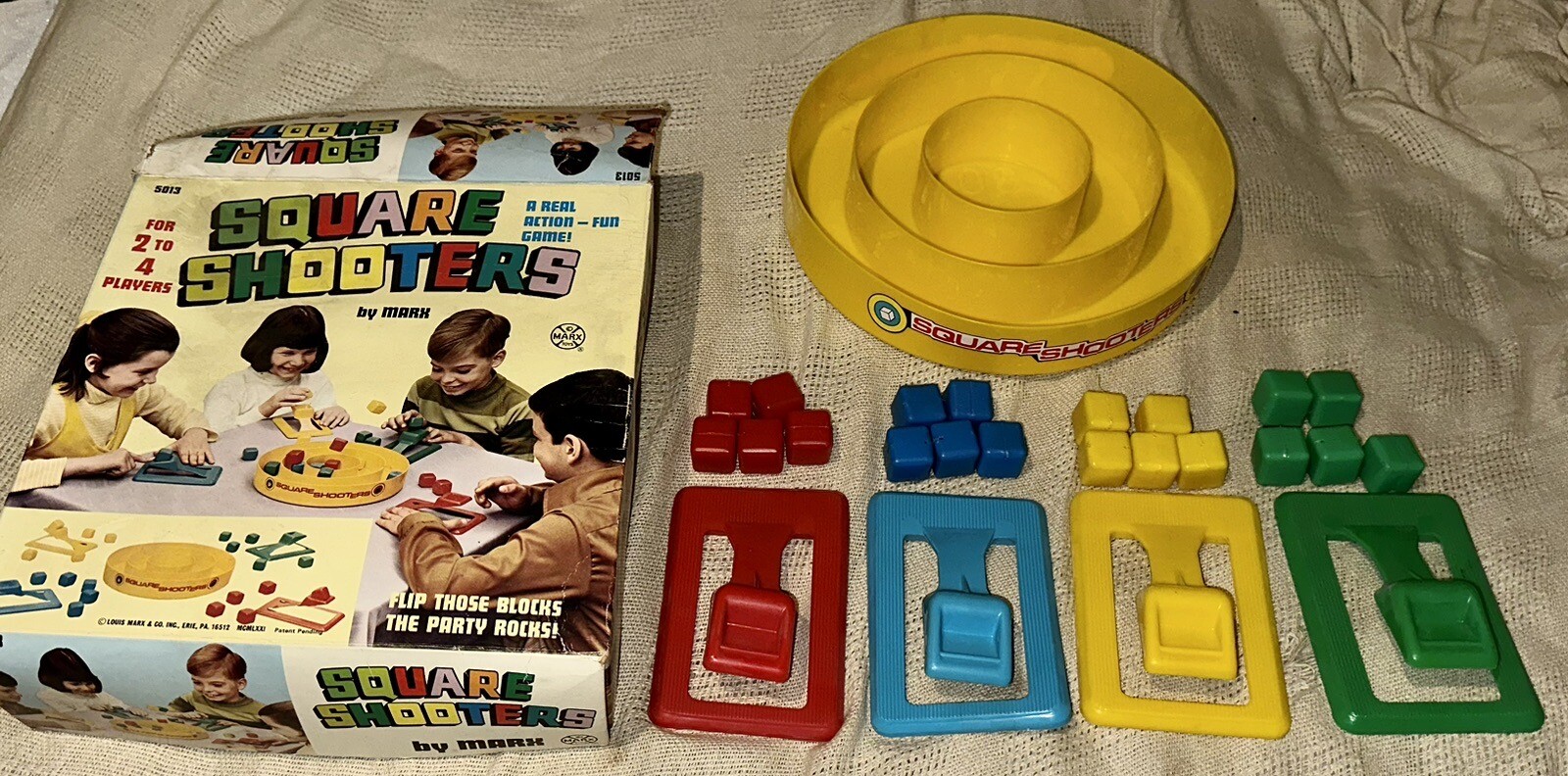 Vintage Square Shooters Action Game #5013 Complete in Box Marx Toys 1971 Rare