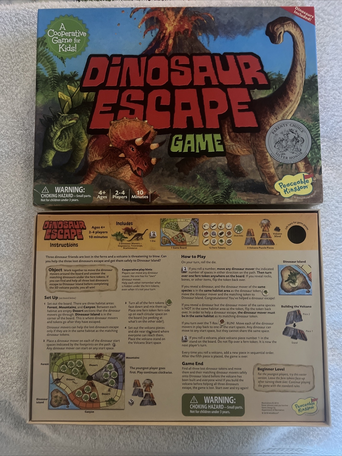 Peaceaceble Kingdom Dinosaur Escape Cooperative Game * (missing 6-sided Die)*