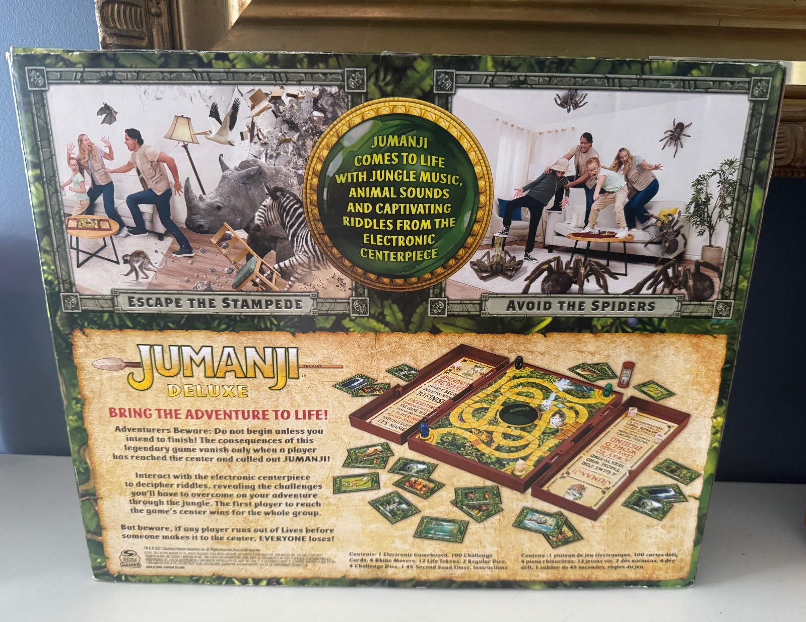 Jumanji DELUXE Electronic Board Game Lights & Sounds Spin Master 100% COMPLETE!