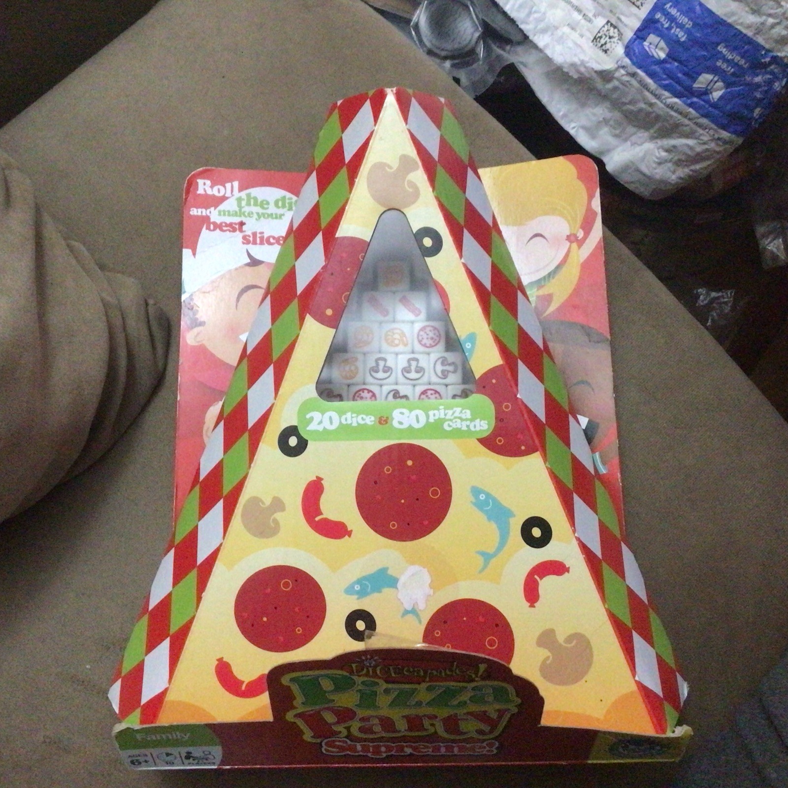 Pizza Party Supreme! Board & Dice Game Missing One Card Not Complete