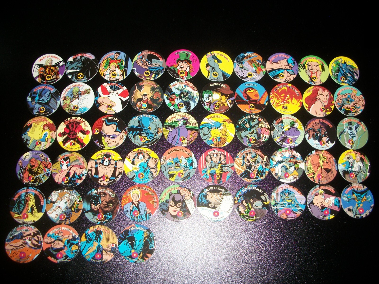 1993 Skybox SkyCaps DC Comics + Batman Complete Set 54 Pogs = 108 Milkcaps Lot