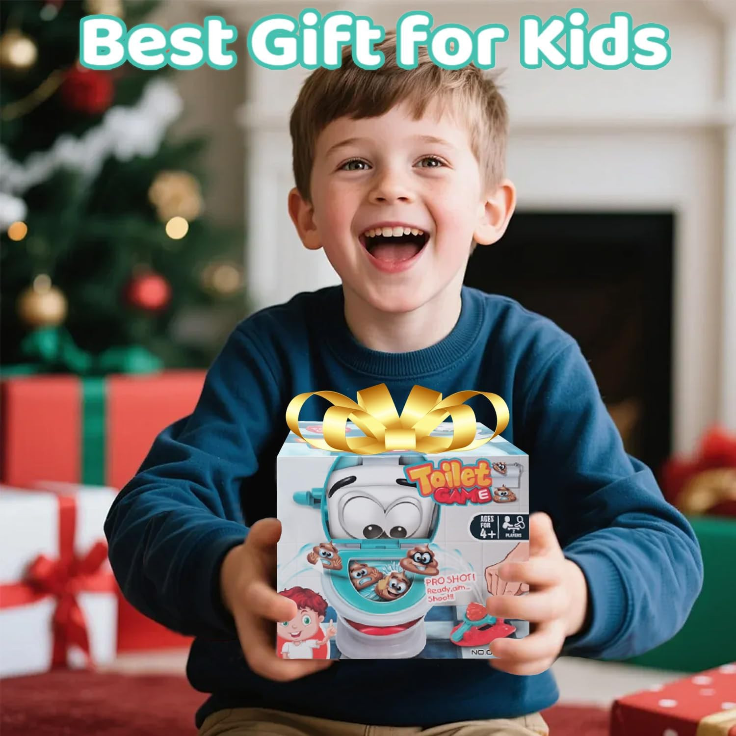 Poop Game, Funny Shooting Game, Family Board Games for Kids 4-12, with 1 Toilet
