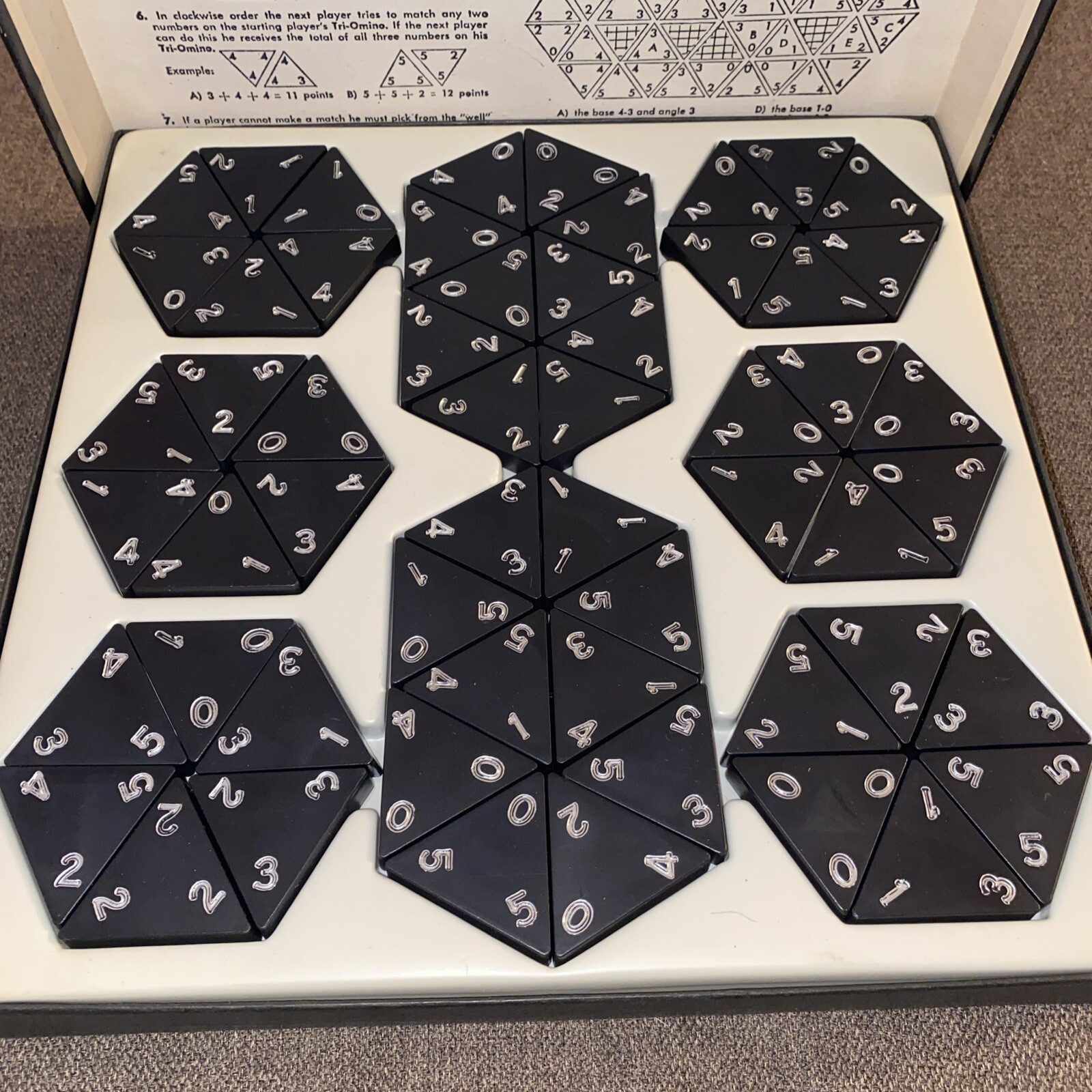 Vintage 1968 Pressman Tri-ominos The Triangle Domino Game # 4420 By Pressman Co.
