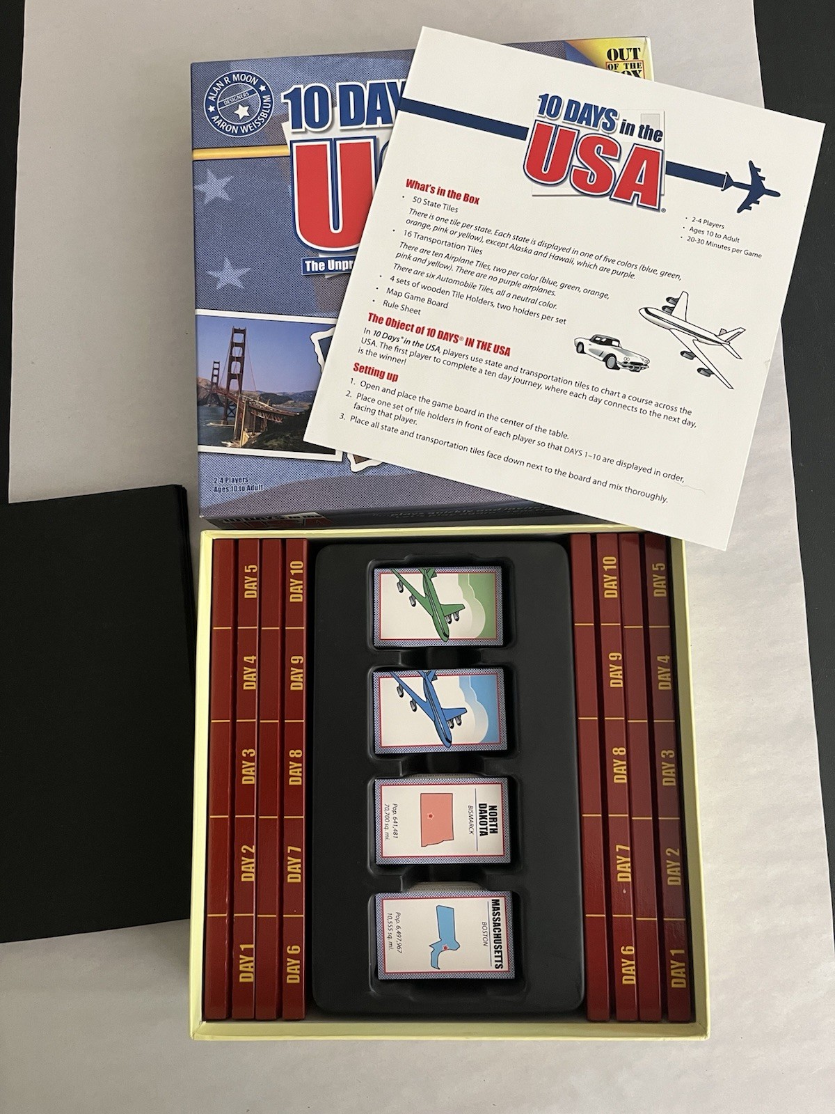 10 Days In The USA Board Game, Complete “Out Of The Box” Publishing 2004 -VG/FS
