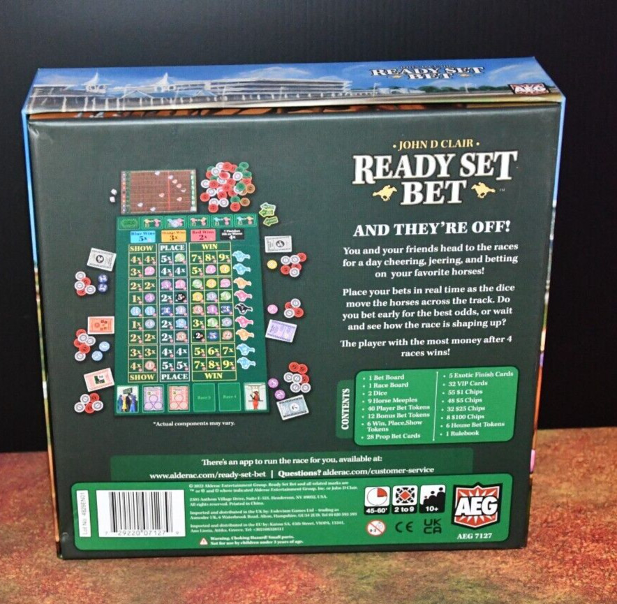 Ready Set Bet Board Game – Alderac Entertainment Group (AEG) VG / Sleeved Cards