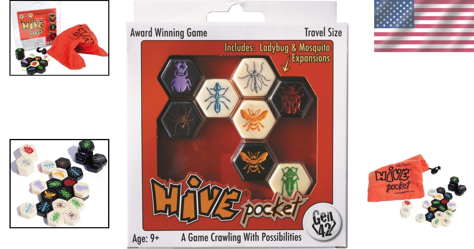 Strategic Hive Pocket Game for 2 – Includes Expansions, Ideal for On-the-Go Fun