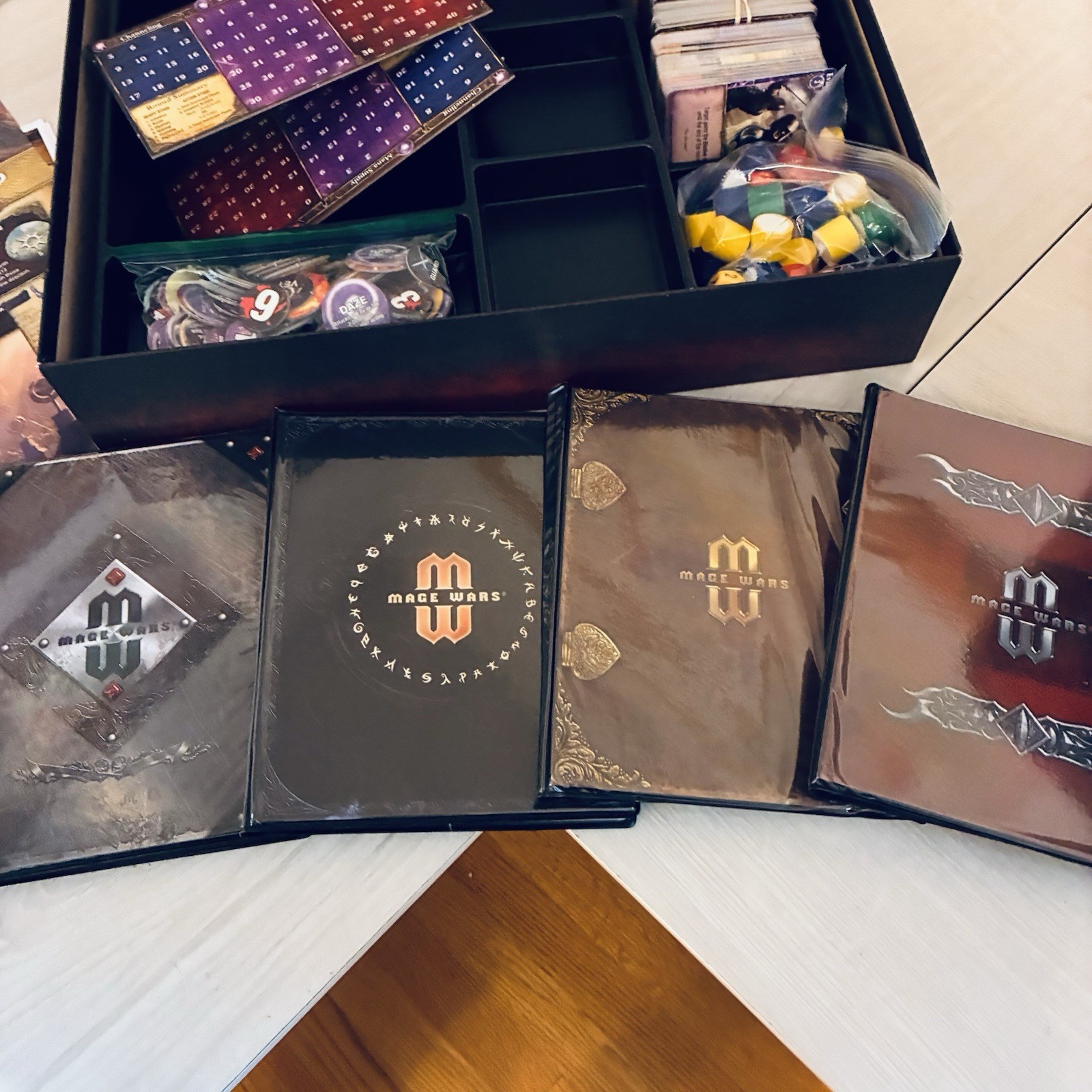Mage Wars Dueling Mages Strategy Game Core Set Complete + Extras Arcane Wonders