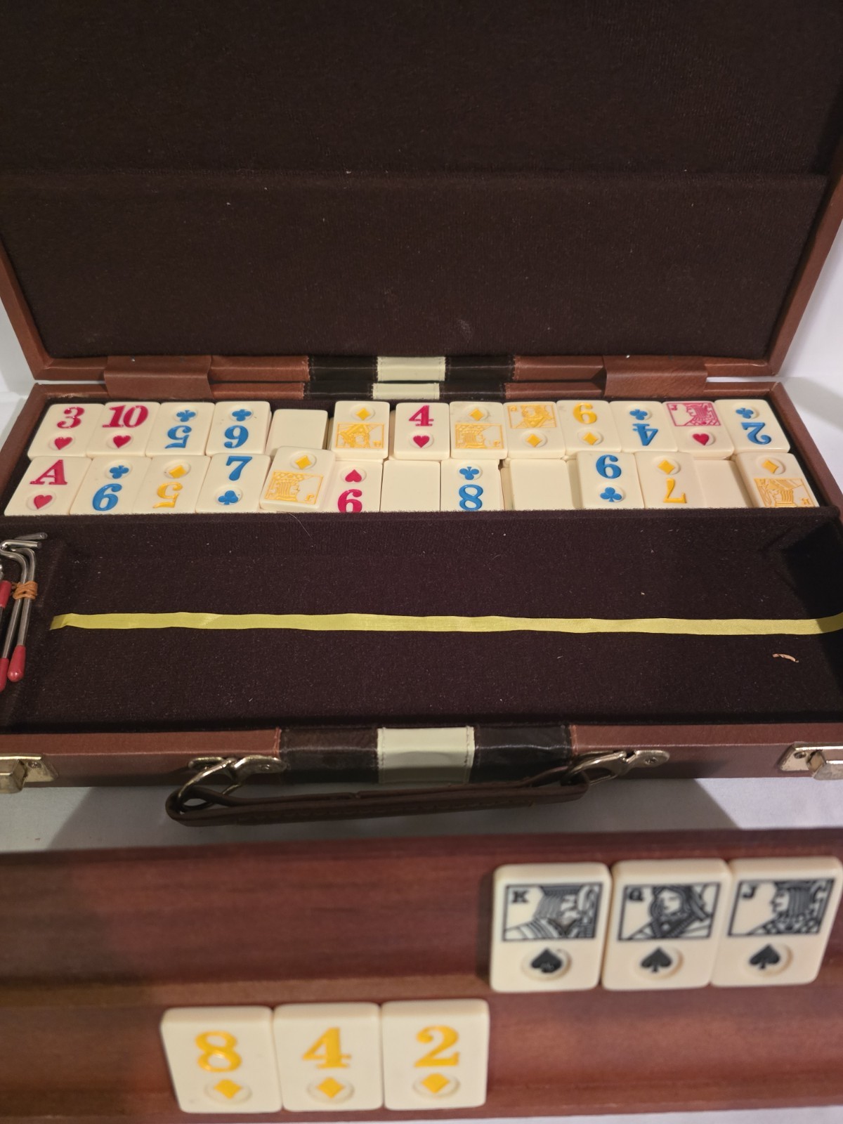 Cardinal Vintage Rummy-O Rummikub Game with Faux Leather Carrying Case Good Cond