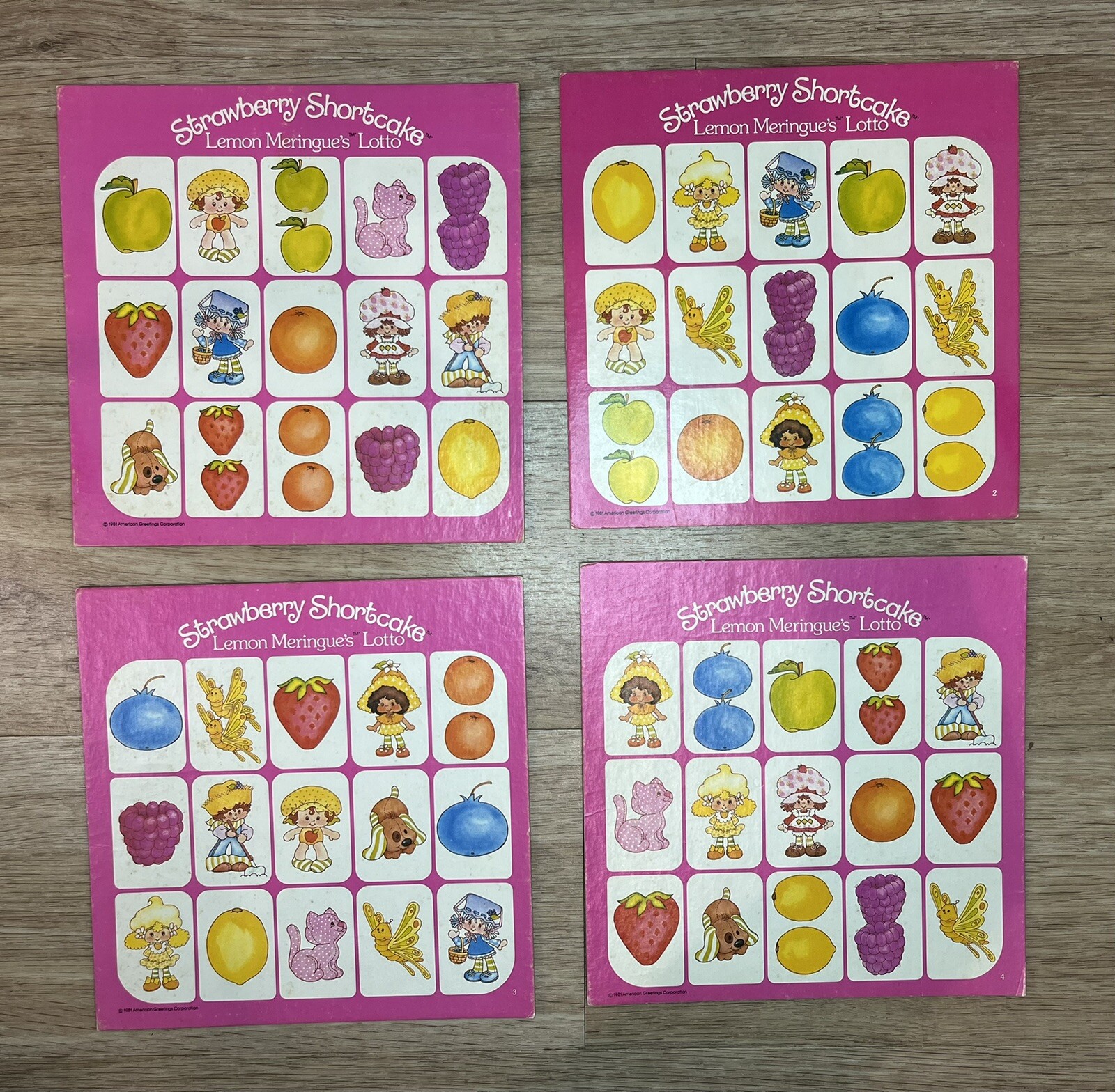 Vintage 1981 Stawberry Shortcake Game Basket Four “Berry” Fun Games Parker Bros
