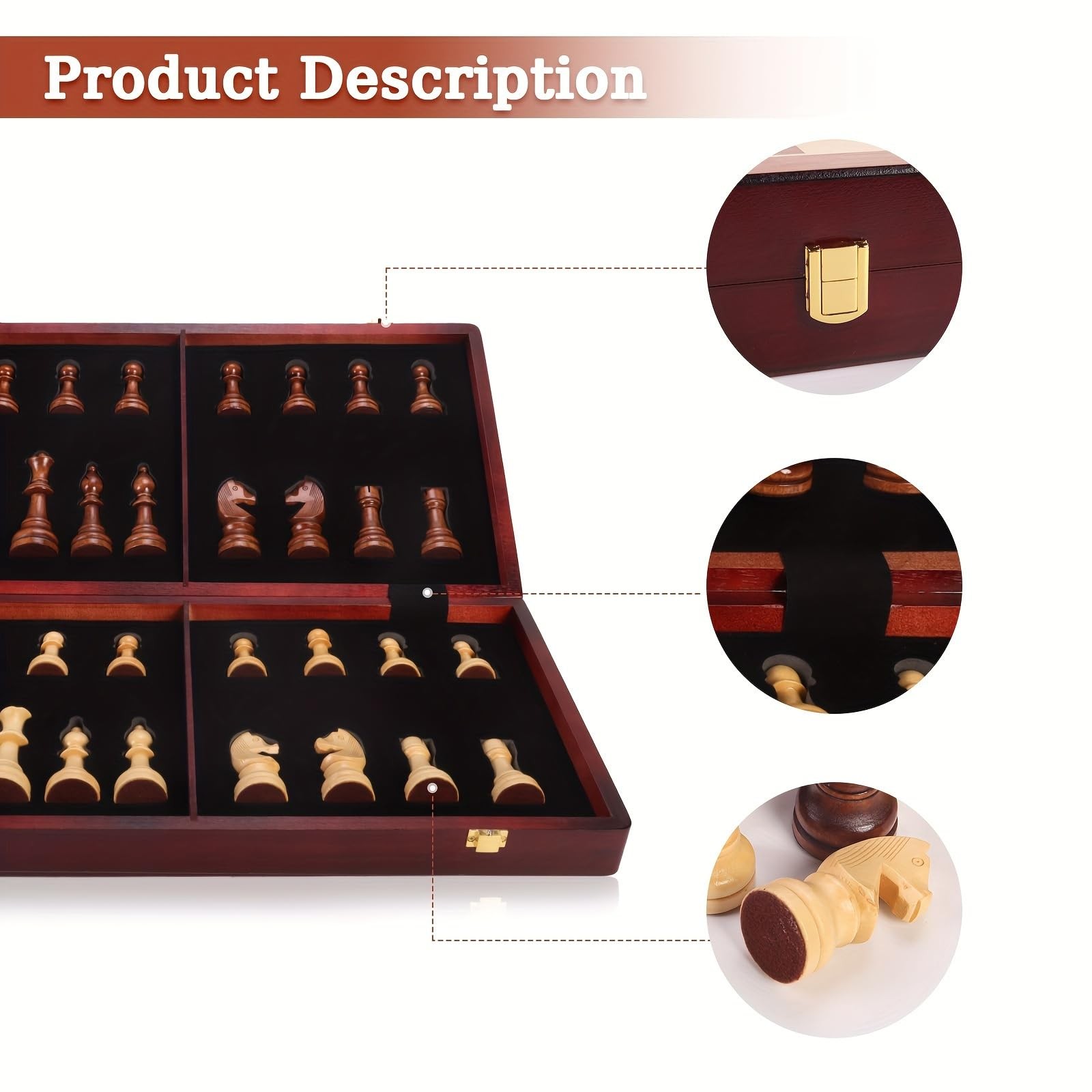 20″ Extra Large Solid Walnut Wooden Chess Set for Adults – 4.25” King Staunt…