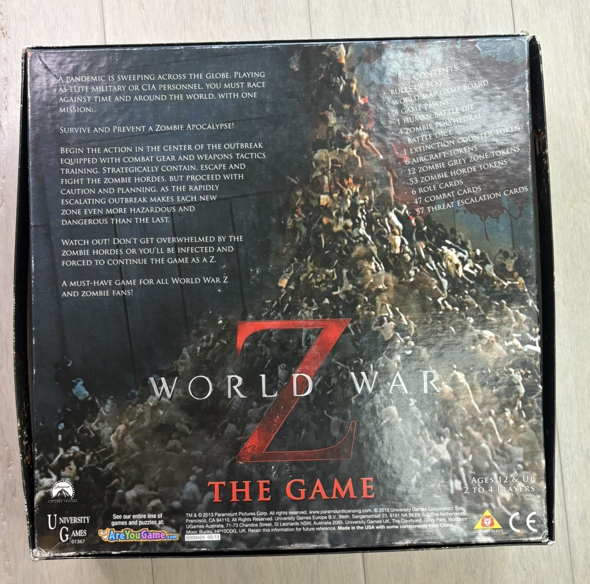 WORLD WAR Z The Game Board Game 100% COMPLETE 2013