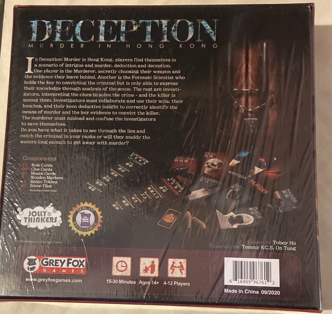 Deception Murder in Hong Kong Board Game Grey Fox Games 2015 Unpunched – Sealed
