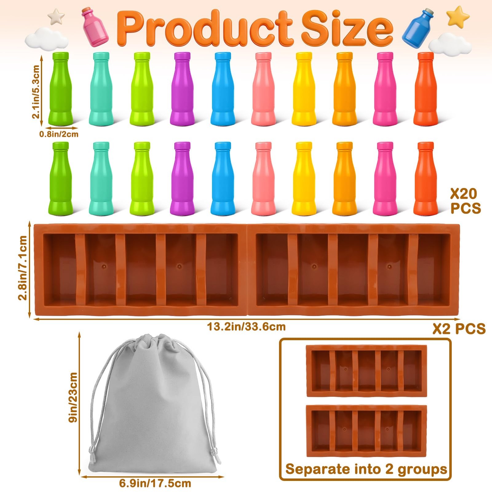 20pcs Bottle Color Match Game for Kids 8-12 | Family Memory & Logic Fun