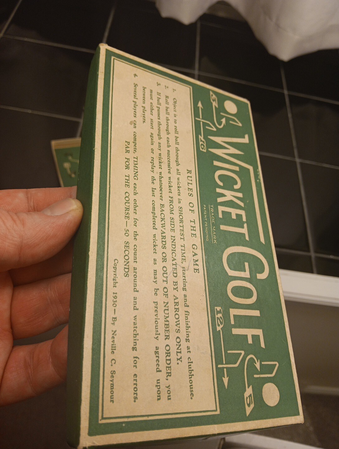 Vintage 1930 Wicket Golf Dexterity Game Neville C. Seymour Complete with Ball