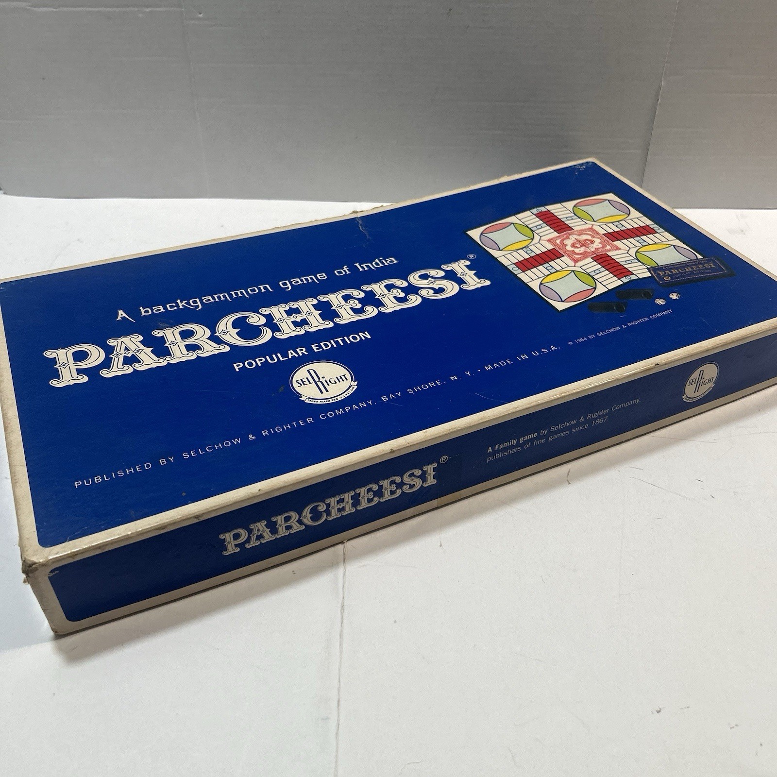 Vintage Parcheesi Backgammon Game of India Popular Edition