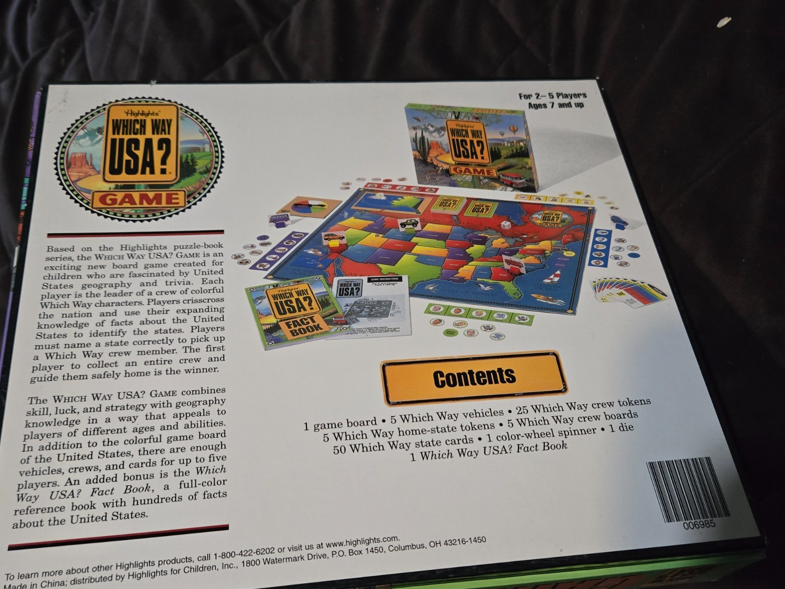 VTG Highlights Which Way USA? Board Game Complete Children’s Kids Family