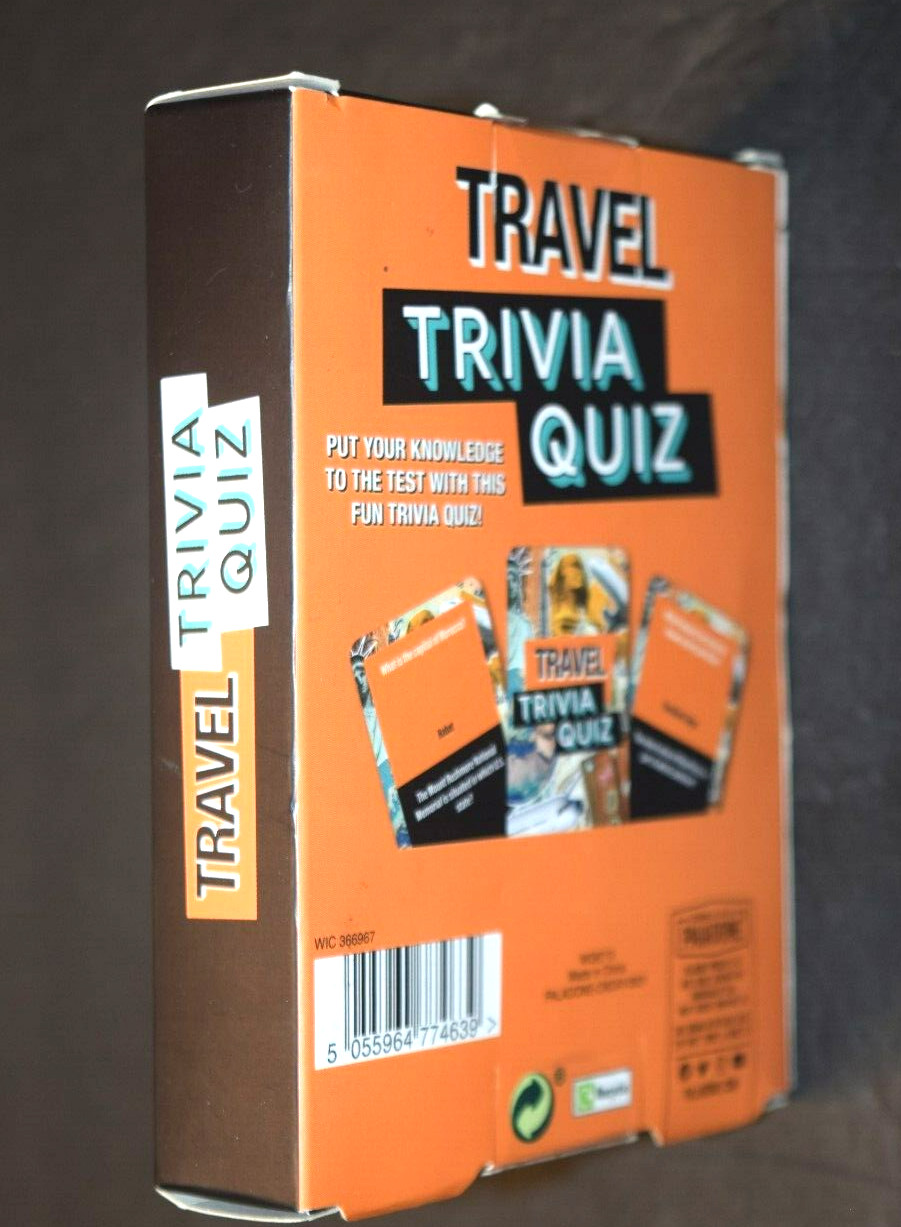 “TRAVEL TRIVIA QUIZ GAME,” 50 Cards/100 Questions, BrandNew in the Original Box