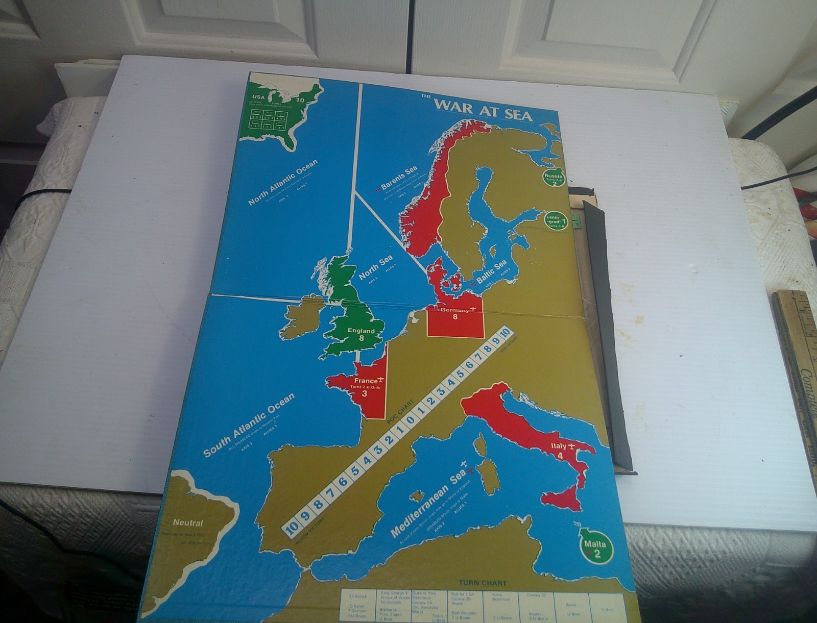 Avalon Hill War at Sea Strategy Game 1976Vintage Naval Wargame