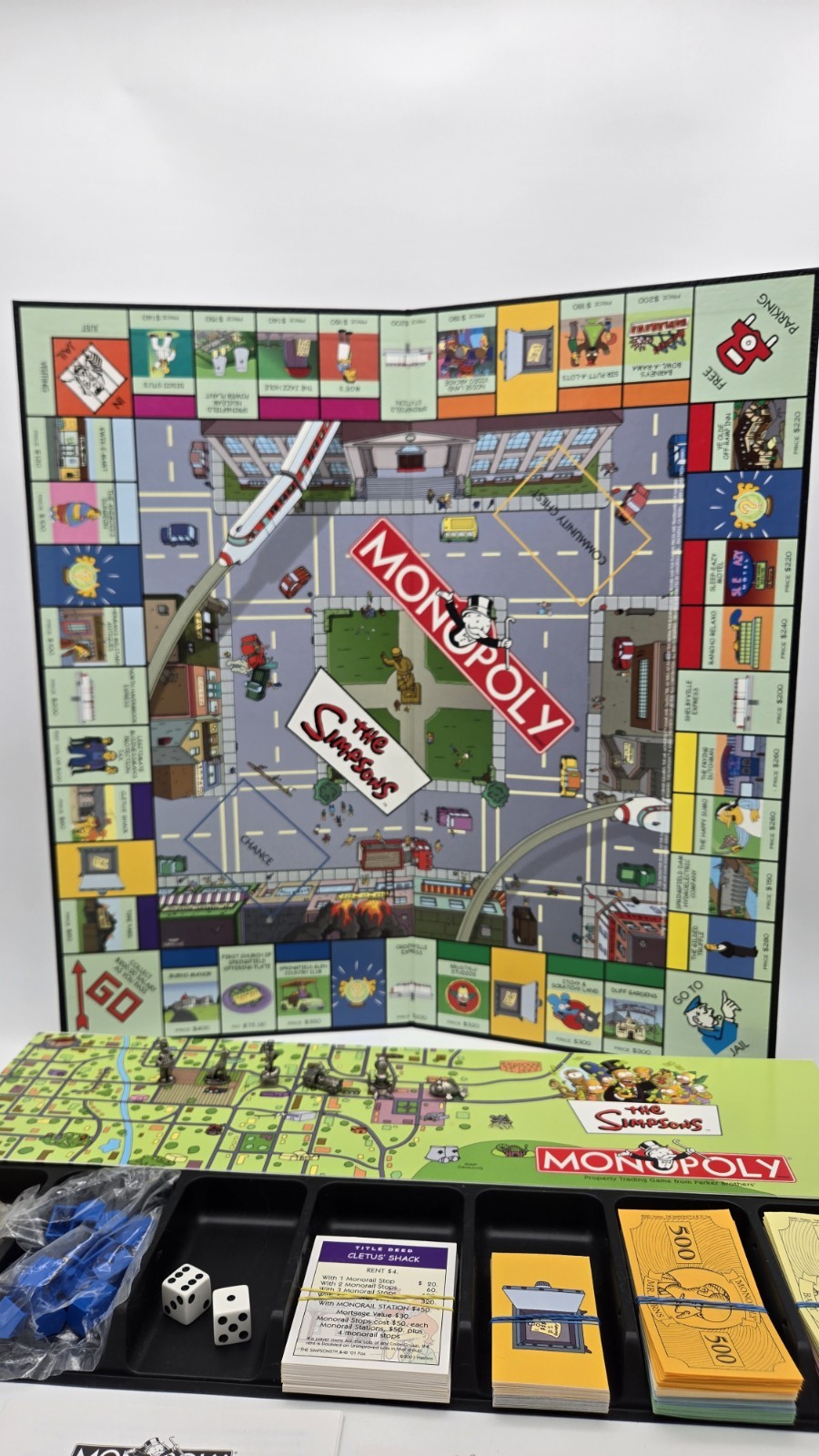 The Simpsons Monopoly Game Welcome To Springfield 2001 Complete Vtg Family Game