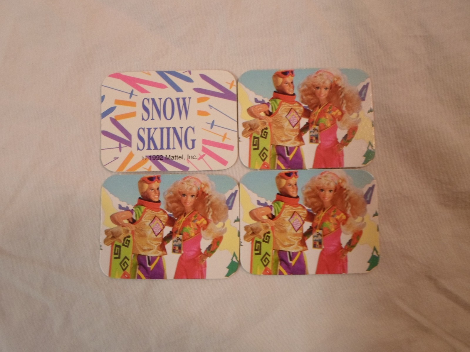 *Replacement Parts* Barbie Dream Board Game 1992 *Lot 4 Snow Skiing Date Cards*