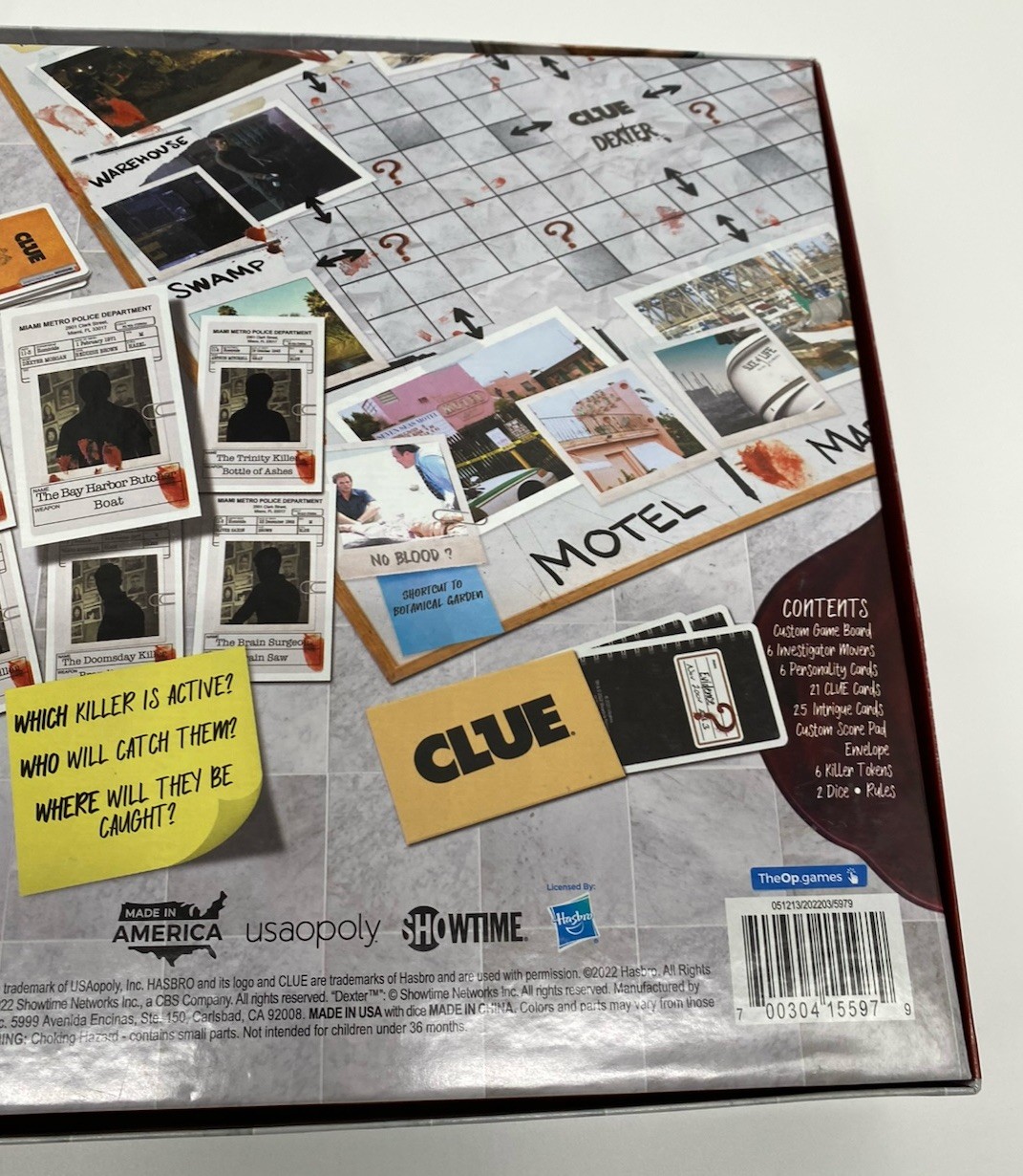 Clue Dexter Board Game Mystery 2-6 Players Thematic Twist Identify Killers