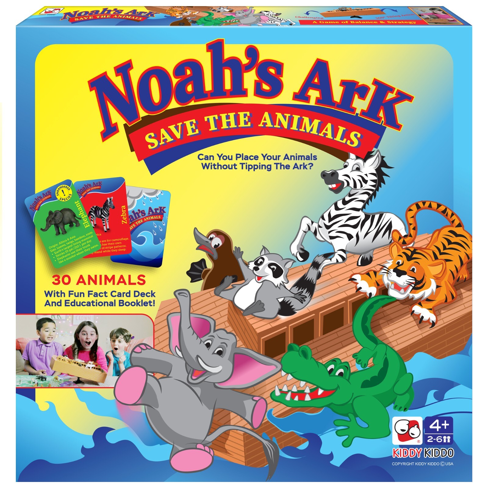 Noah’s Ark Board Game, Educational Strategy Balancing Game with 30 Animals