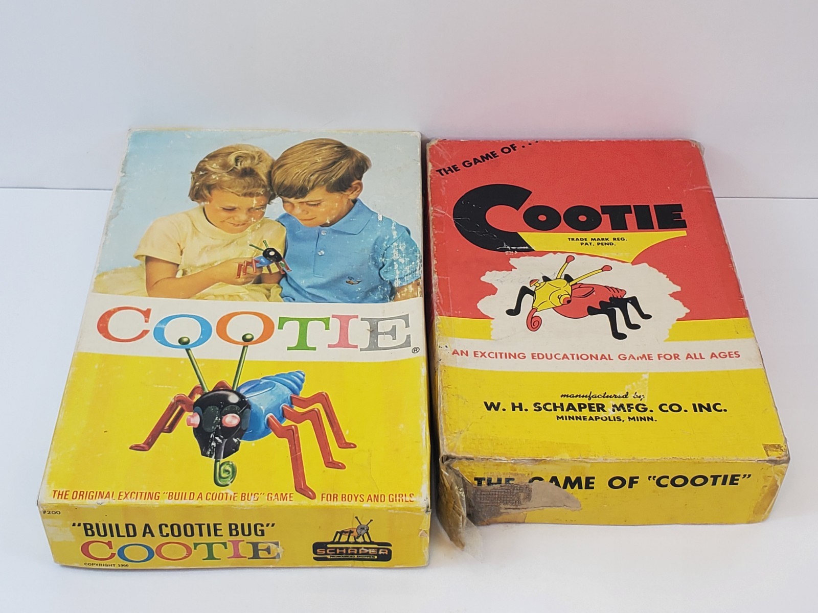 2 Cootie Build A Cootie Bug Games From the 50s & 60s Missing 1 Eye