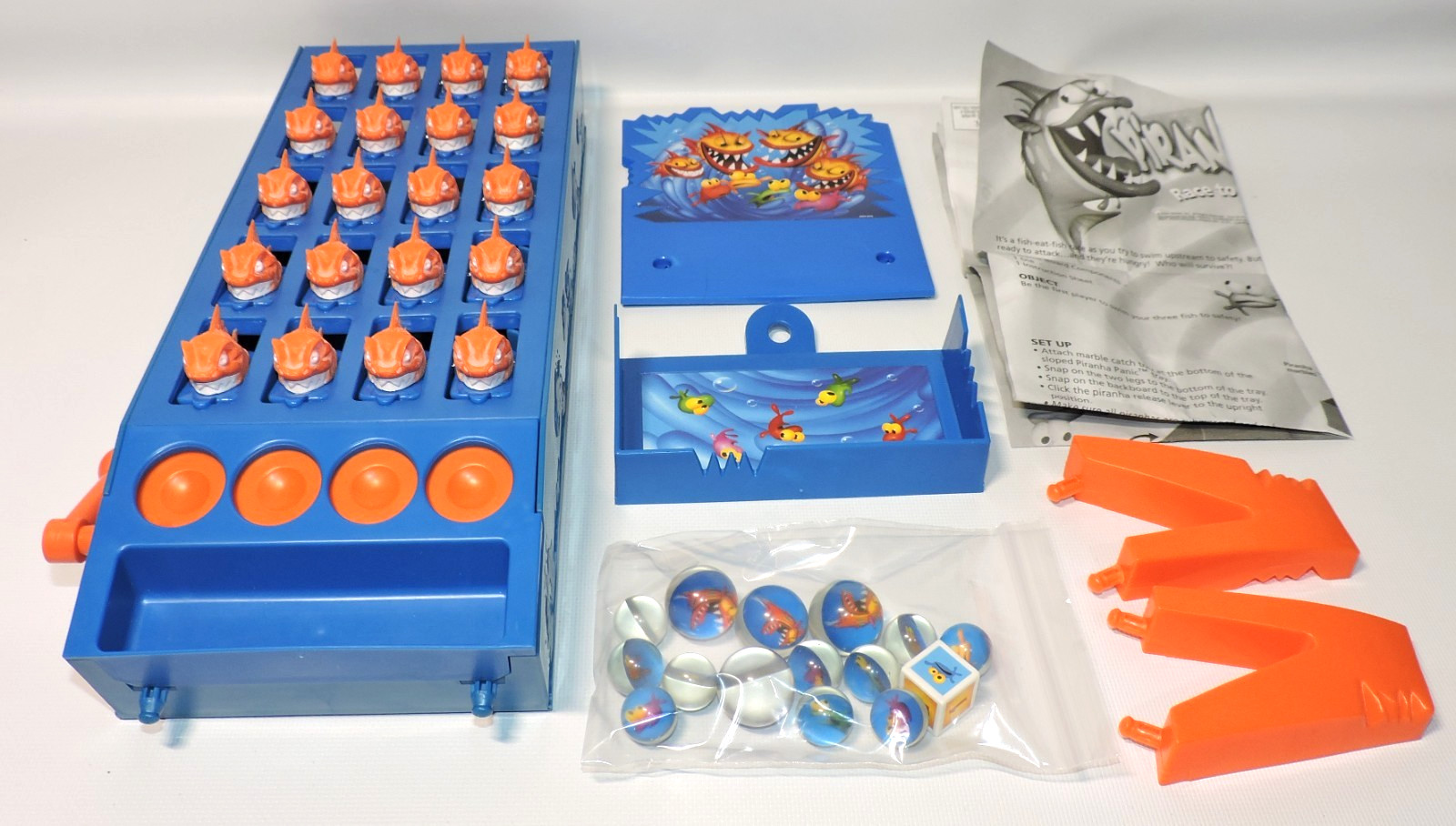 Piranha Panic Board Game, Near Complete, Missing 2 Regular Size Fish Marbles
