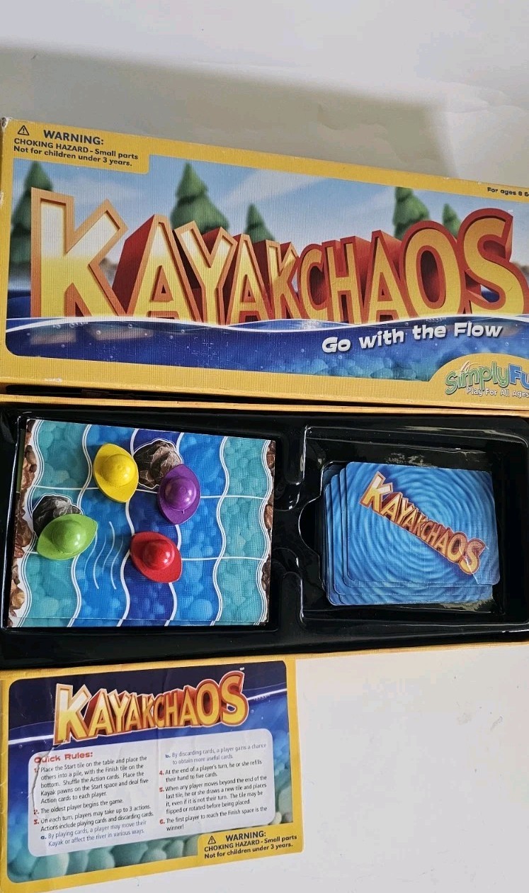 Simply Fun Boardgame Kayak Chaos Box Complete VG+ Ages 8 And Up