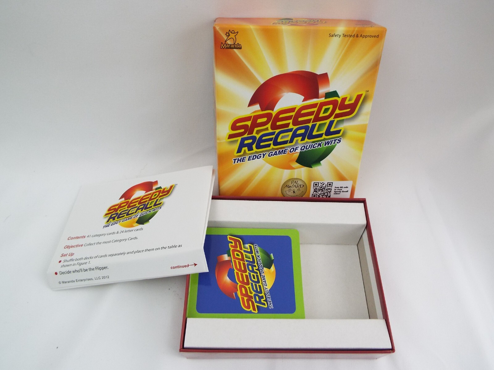 Speedy Recall The Edgy Game of Quick Wits Memory Cards