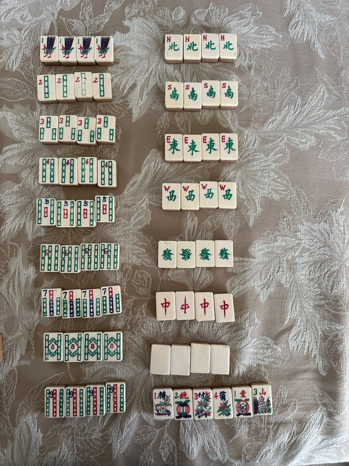 Vintage Mah Jongg Set 1923 Bone and Bamboo