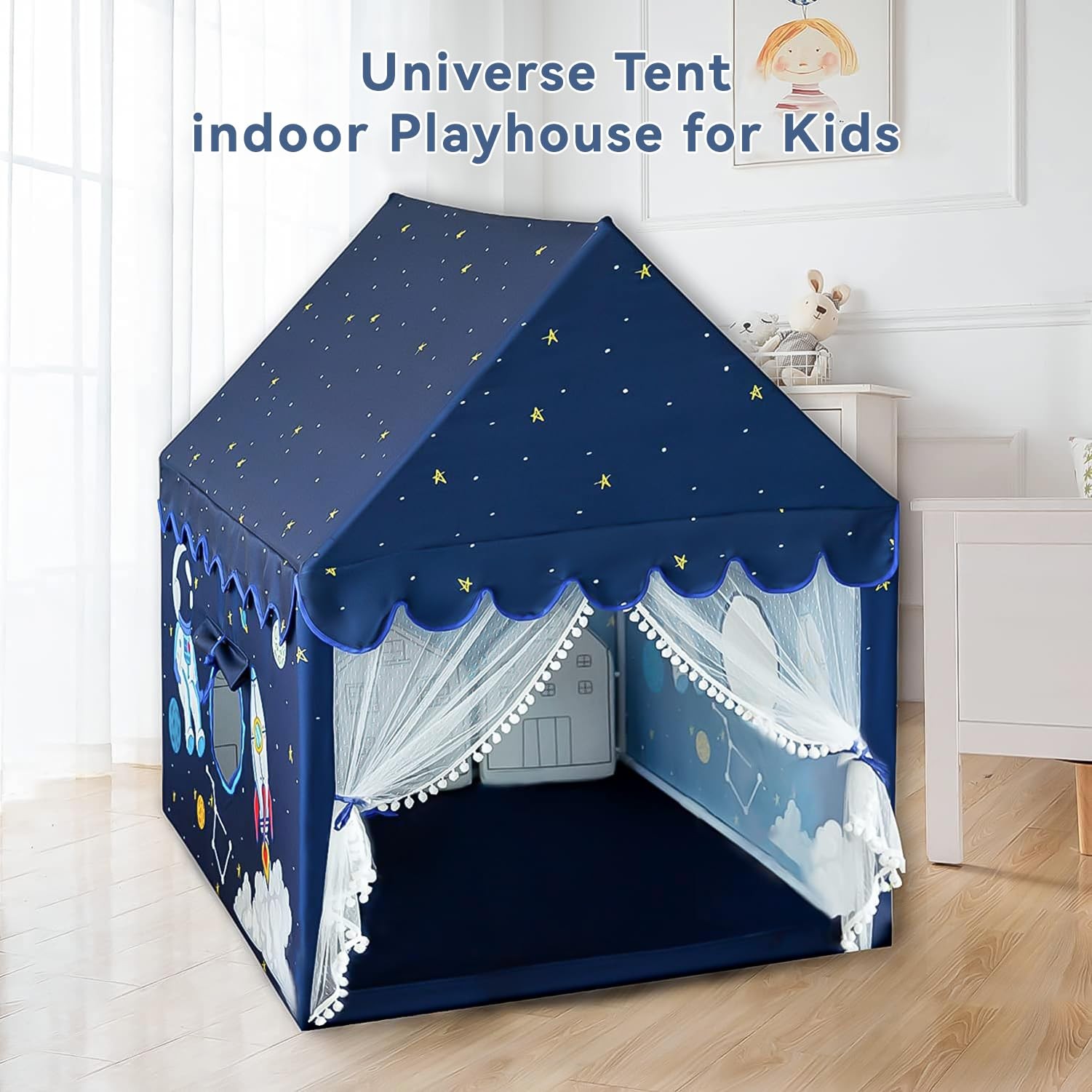 Kids Play Tent Large Castle Playhouse Indoor Spaceship Blue SPT-1 Boys Toddler