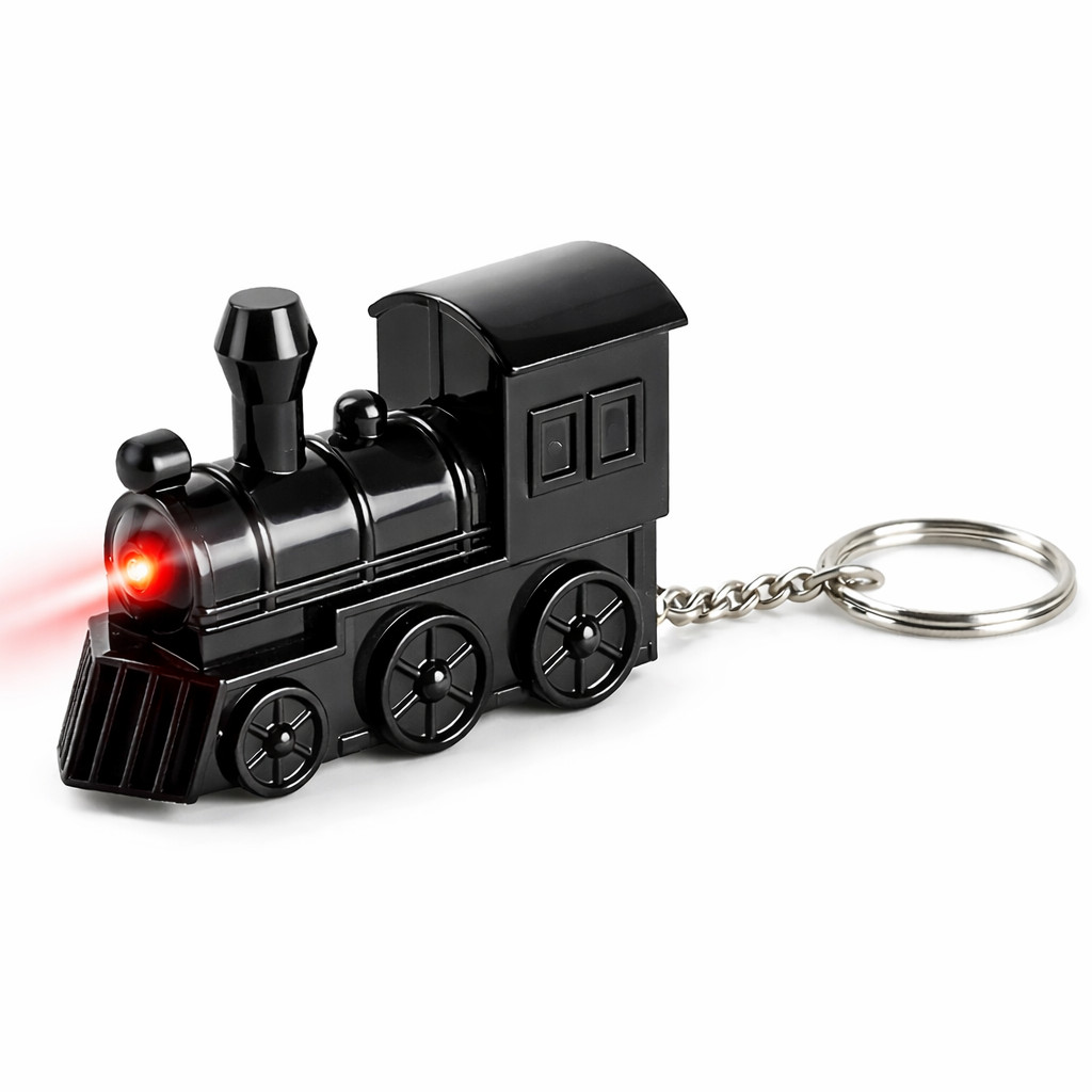 Whistling Mexican Train Dominoes Locomotive Keychain with Light & Sound
