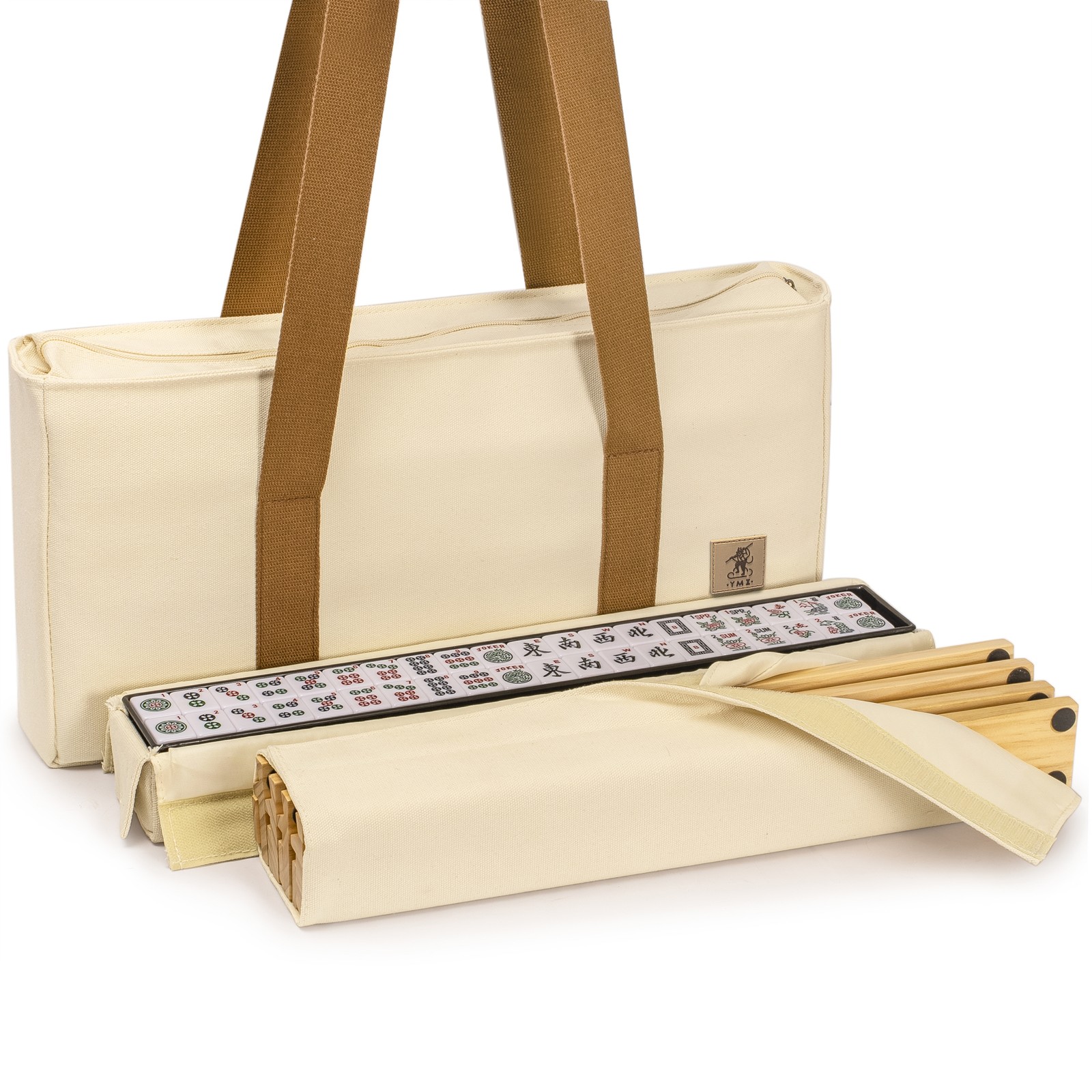 American Mahjong Set, “Jade Horizon” – 166 Tiles with Soft Beige Case