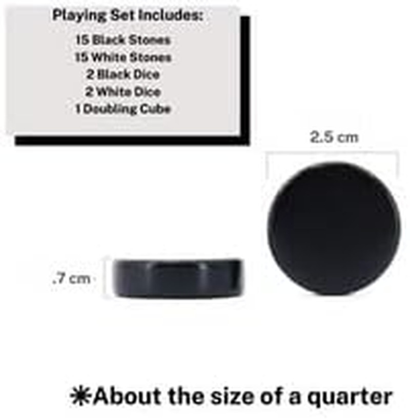 Deluxe Backgammon Playing Stones – Replacement Draught Pieces- Size 1 Inch (2.54