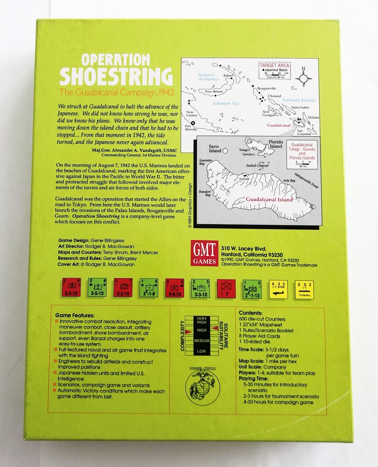 GMT Operation Shoestring ~ 1990 New Unpunched ~ Guadalcanal