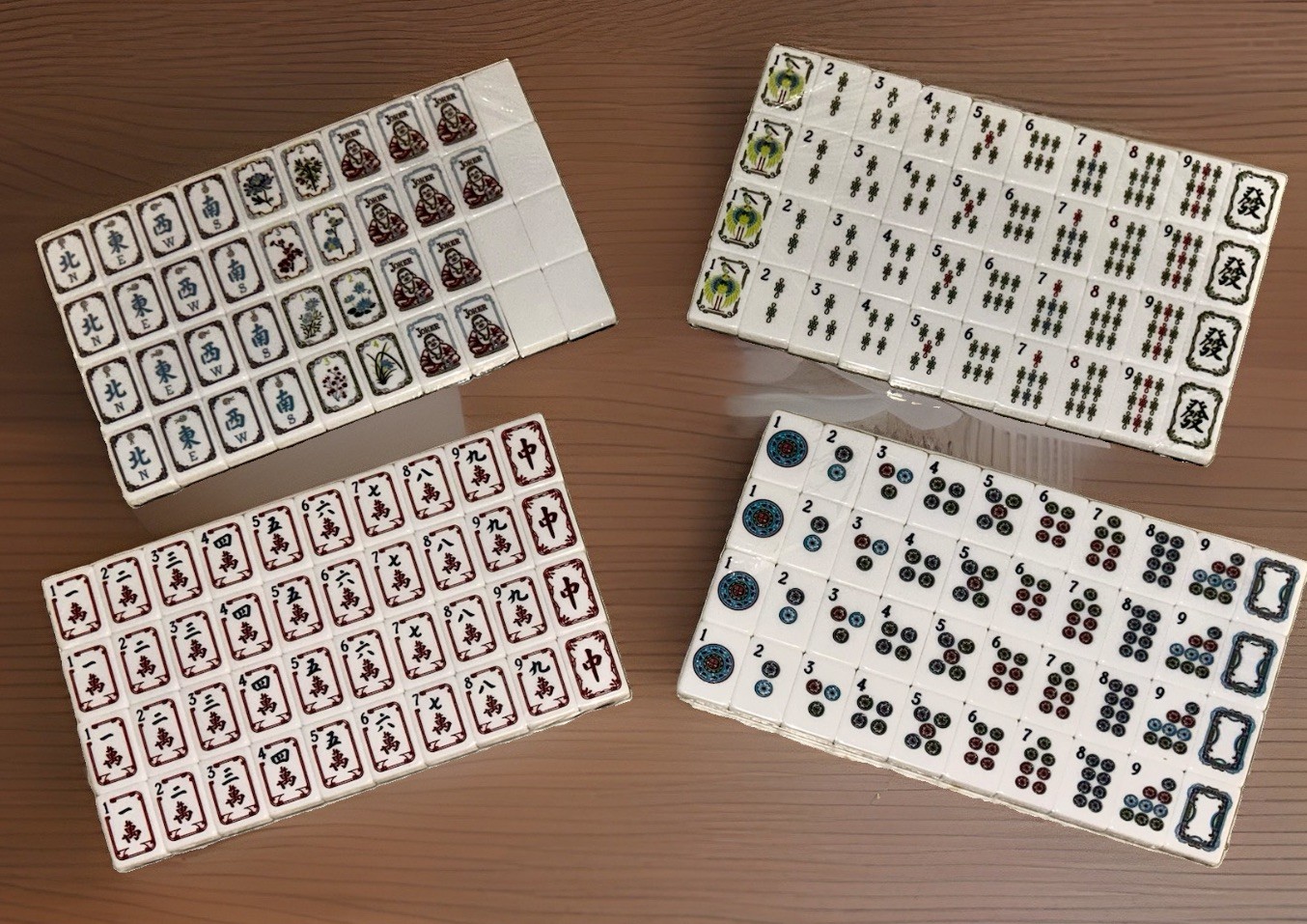 American Mahjong Tiles 160 Engraved 1.4” Acrylic Tiles •Racks & Pushers •Mat