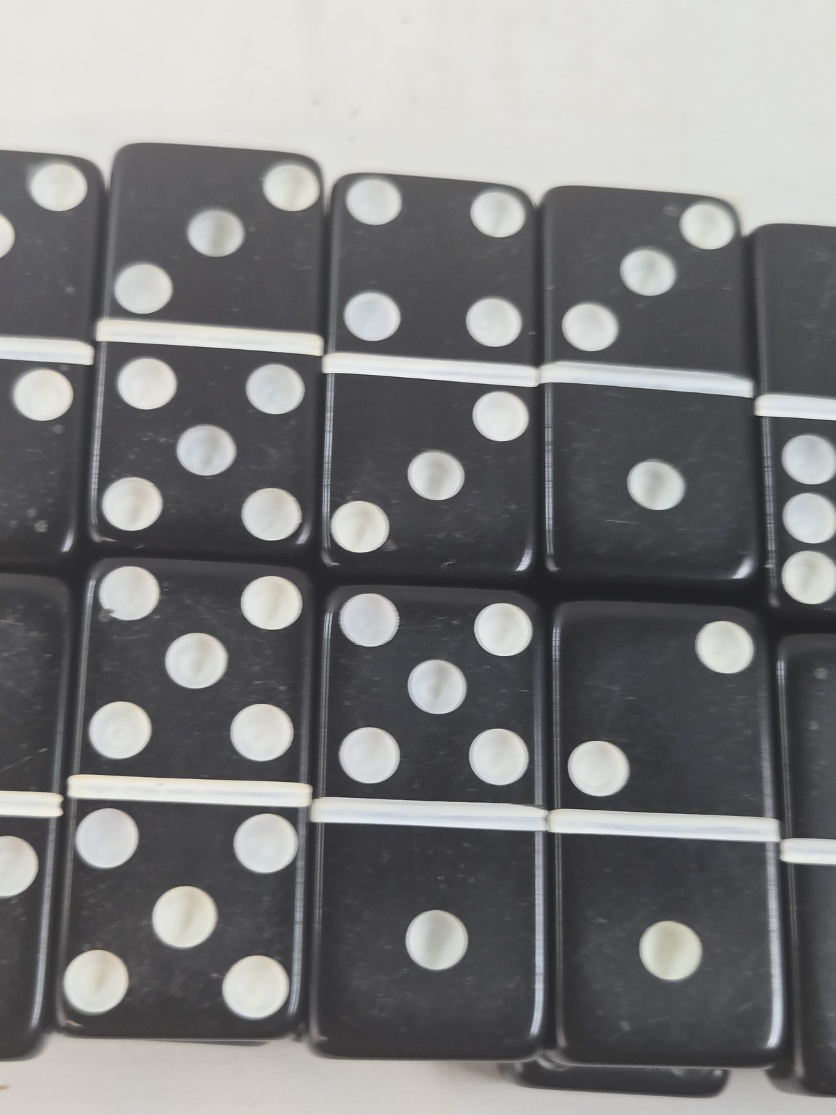 Vintage Marblelike Super Thick Dominoes Game Set Made in USA Traditional Tile
