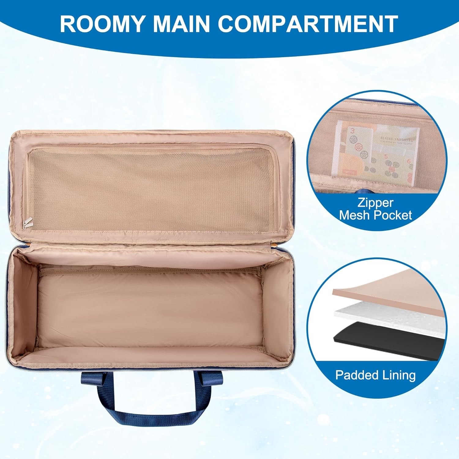 Teamoy 3 Pcs Empty Mahjong Bag, American Mahjong Set Bag with Tiles Bag and Rack