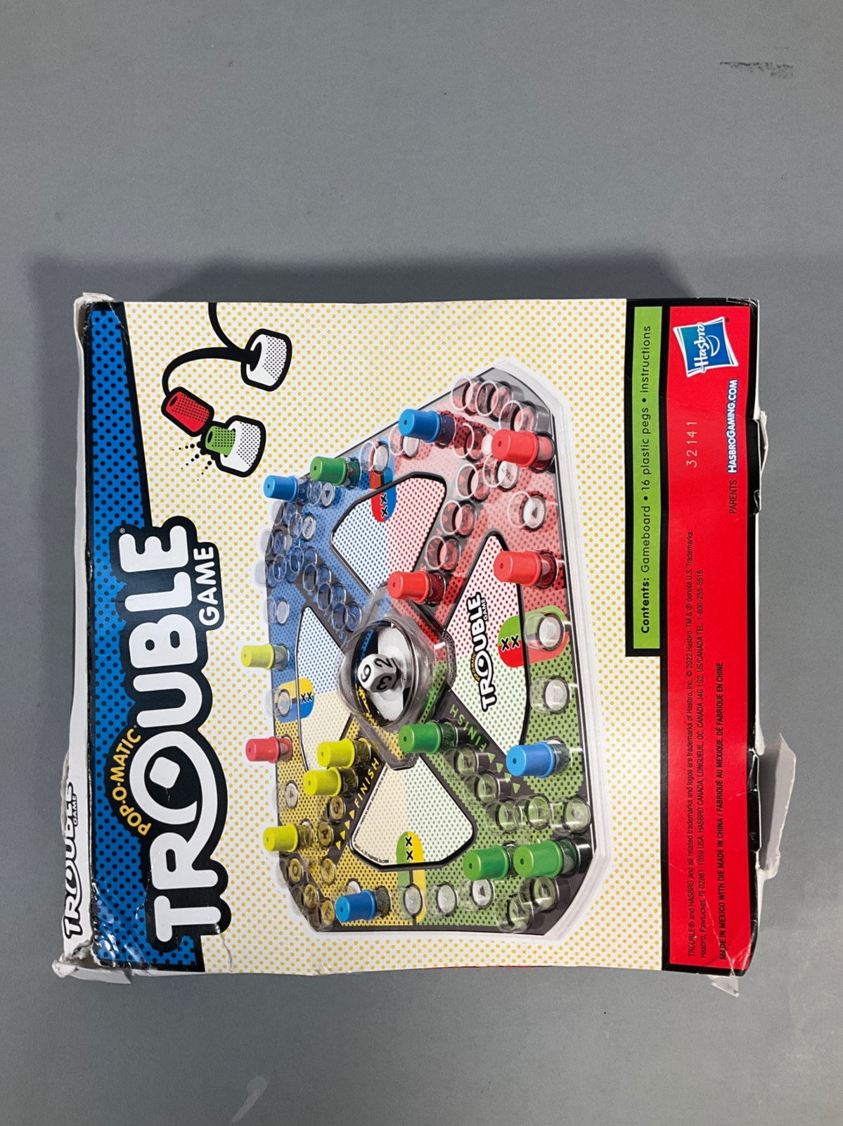 Hasbro Gaming Trouble Board Game for Kids Ages 5 and Up 2-4 Players (Packaging m
