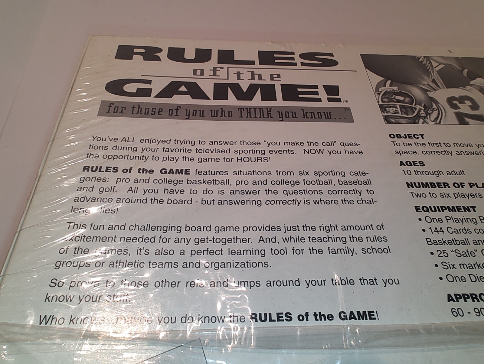 Rules of The Game Board Game For Those Who Think You Know Sports Trivia sealed