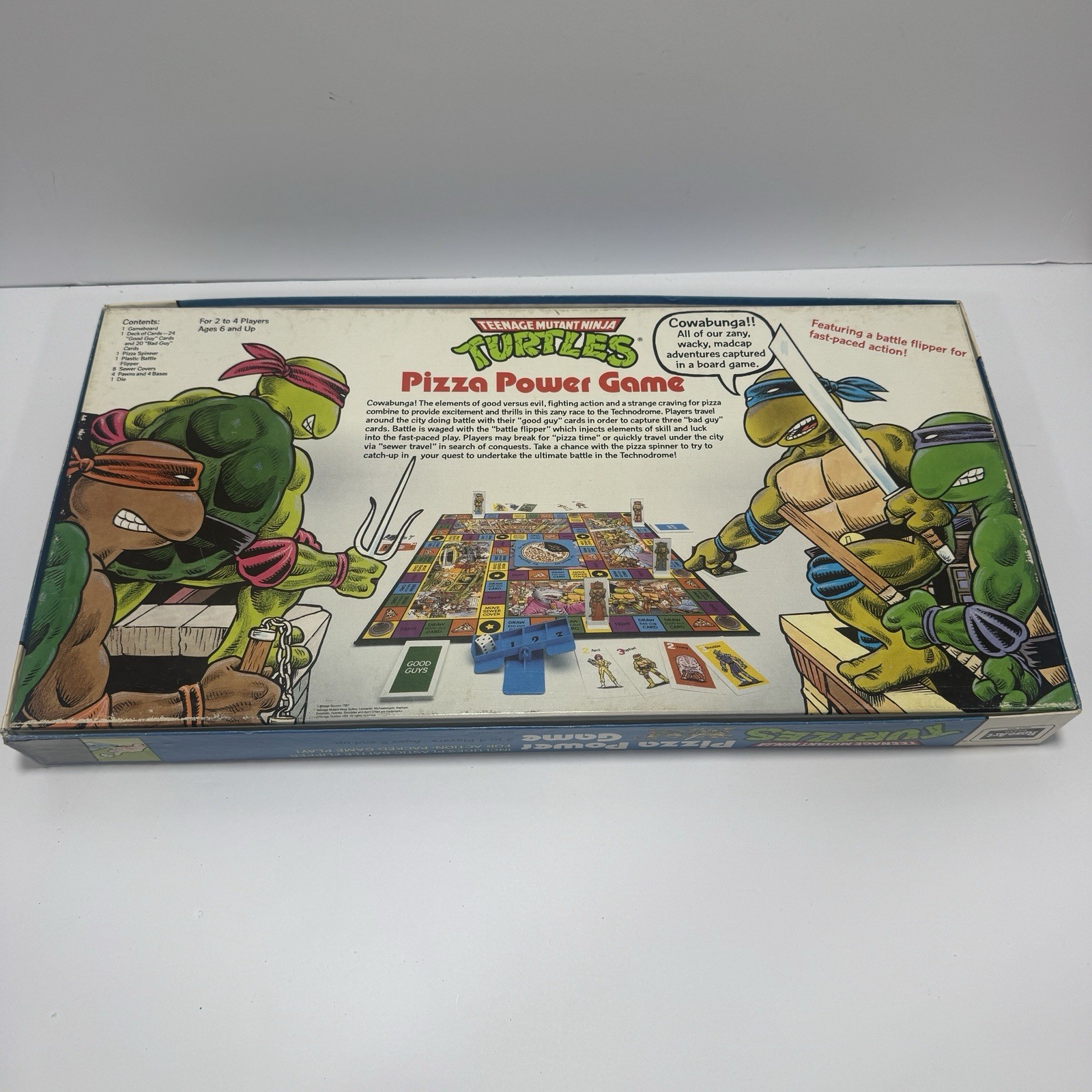 Pizza Power Game Teenage Mutant Ninja Turtles TMNT 1987 Random House Complete