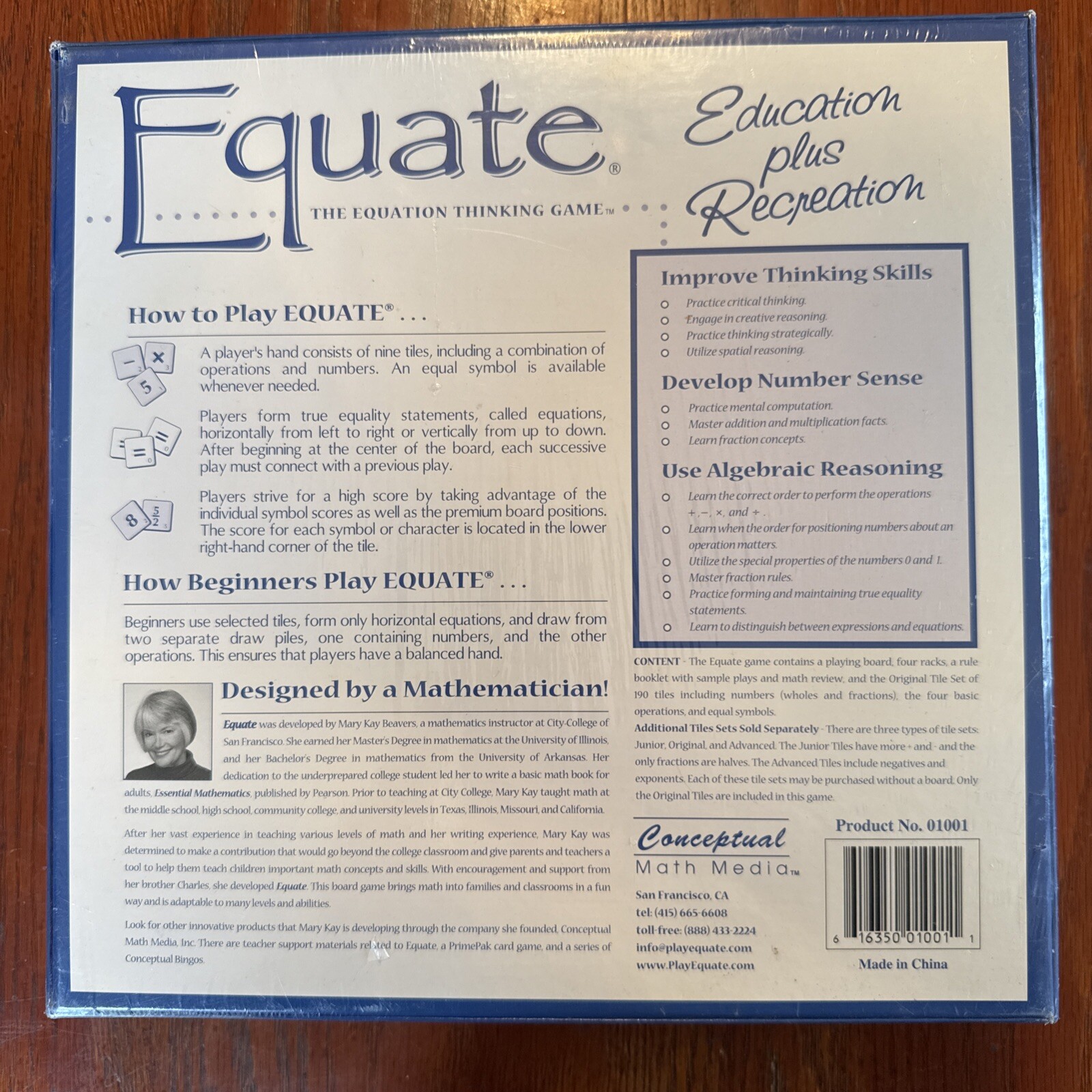 Equate The Equation Thinking Math Board Game Educational Fun New Sealed