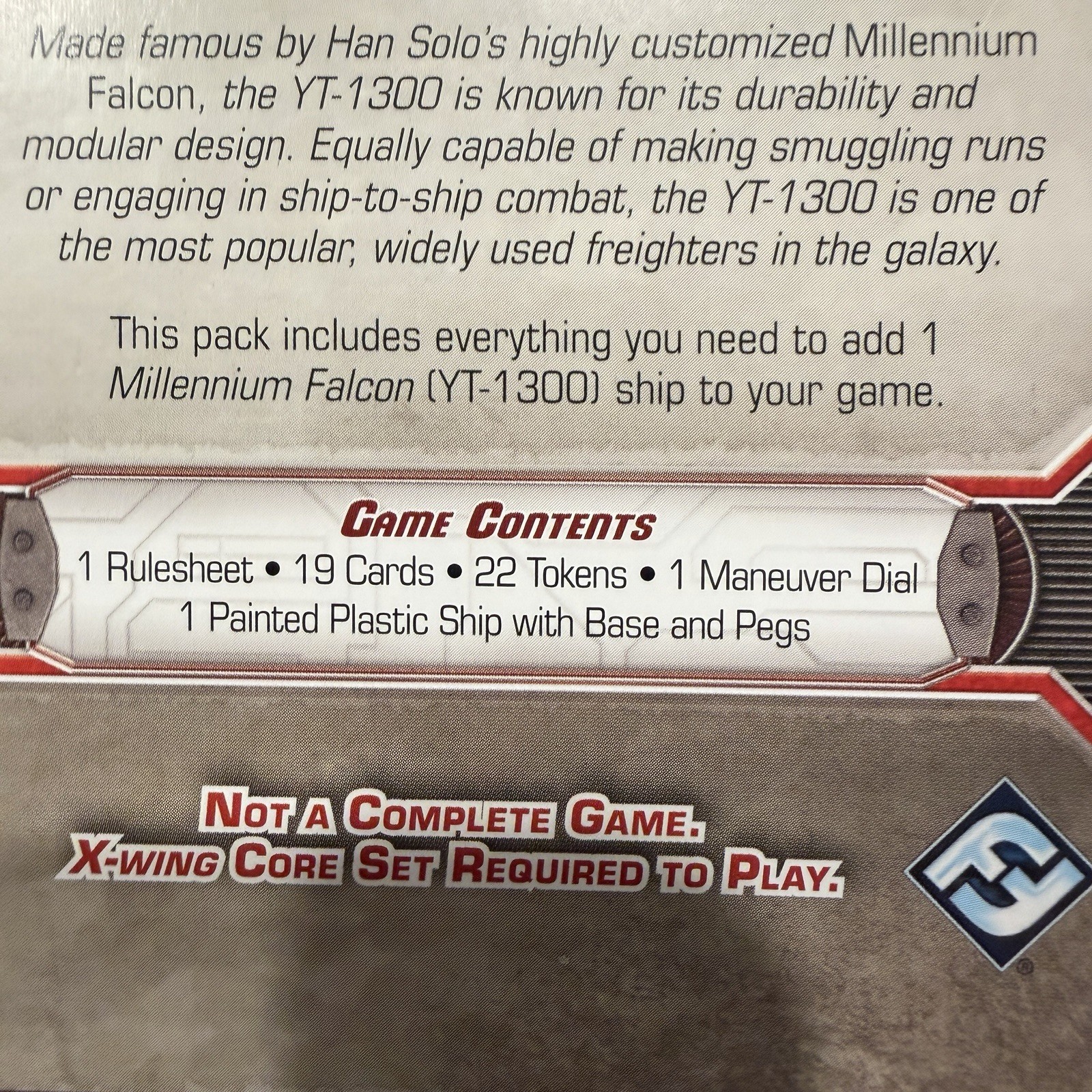 NEW Star Wars X-Wing Miniatures Game Millennium Falcon OPEN Box Expansion Pack