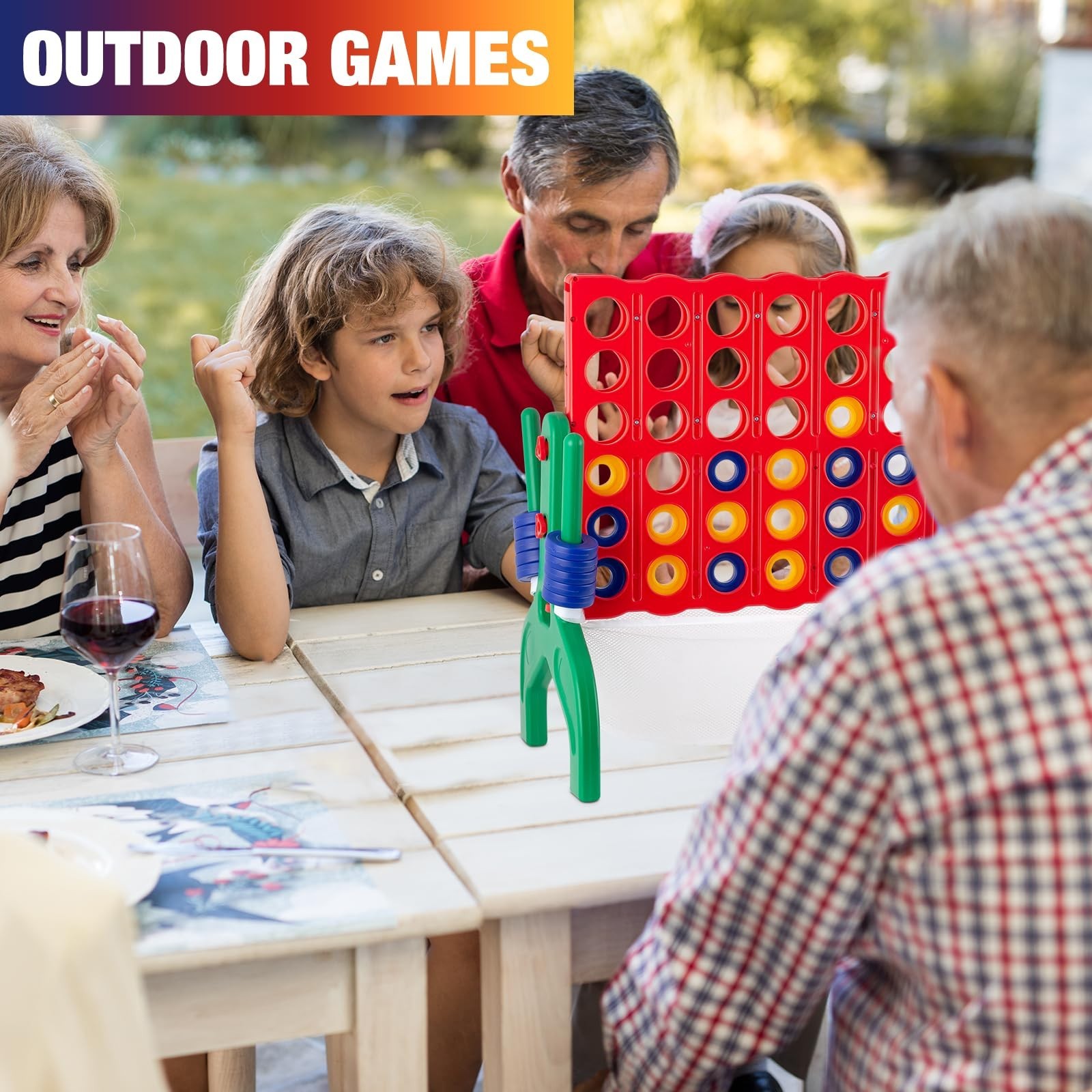 Giant 4 in a Row Game Set – Jumbo Connect Game for Kids & Adults, Indoor/Outdoor