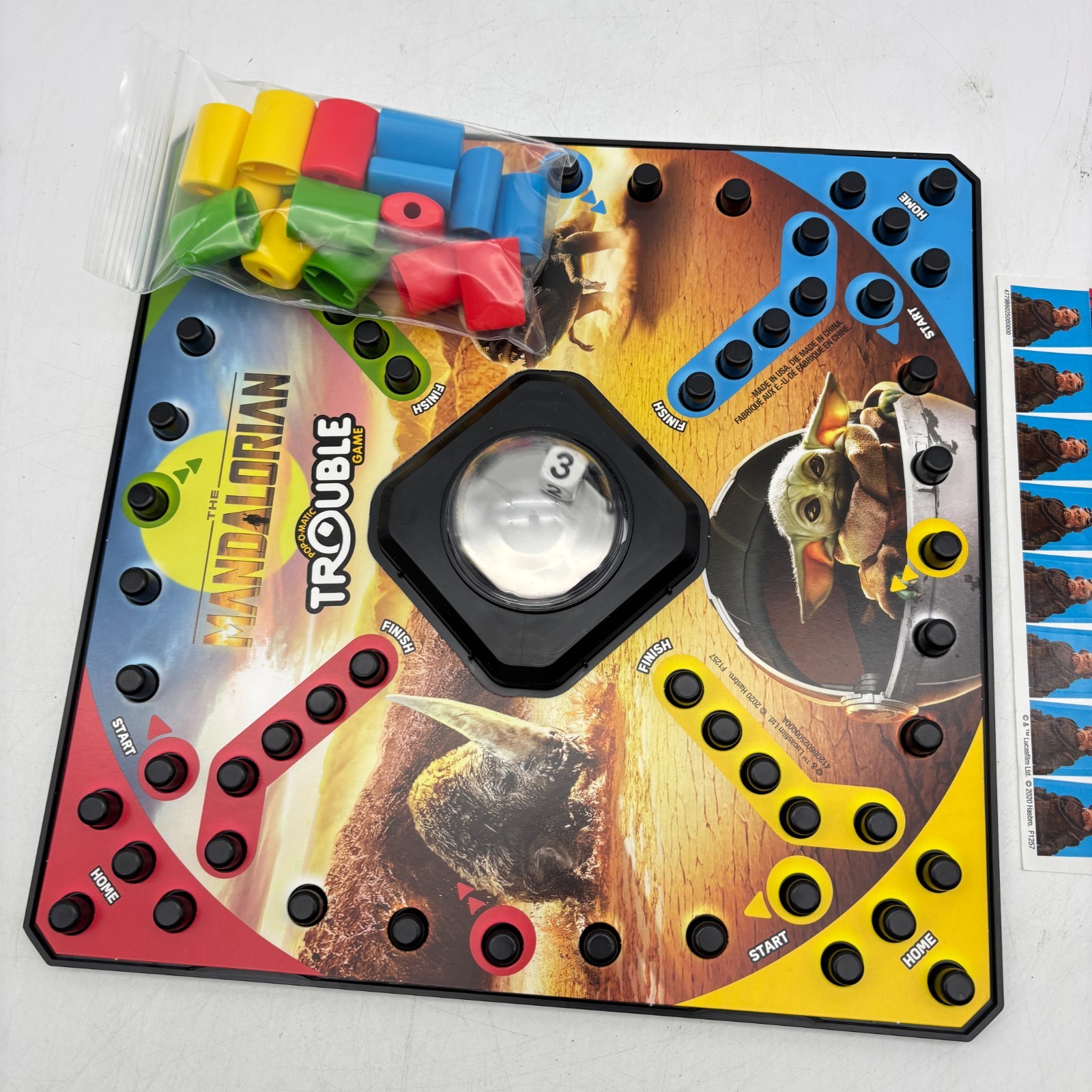 Star Wars The Mandalorian Trouble Game COMPLETE Hasbro 2020 Grogu Pop O Matic